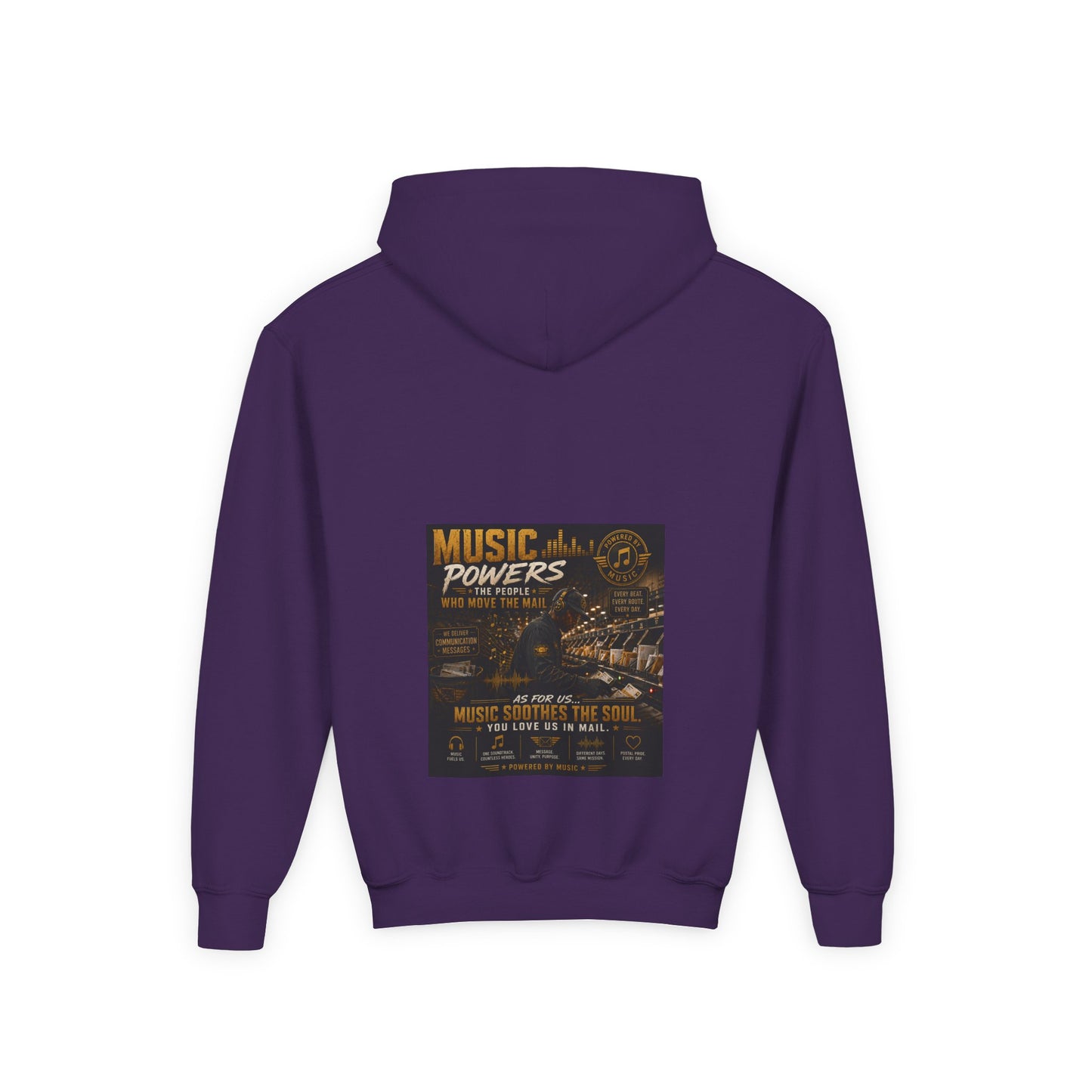 Postal Music — Music Powers the People — Youth Hoodie