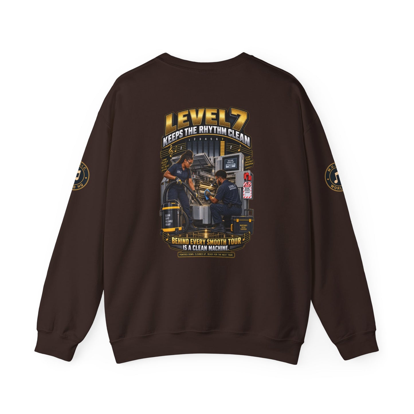 Postal Music - Level 7 Keeps the Rhythm Clean - Heavyweight Crewneck Sweatshirt