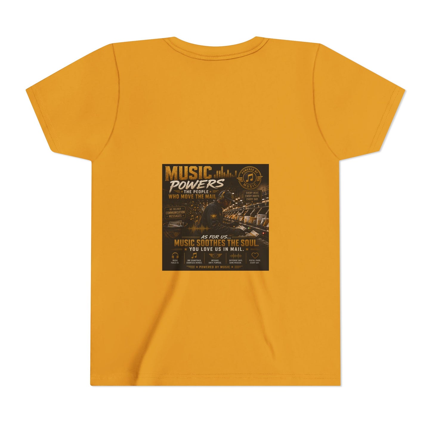 Postal Music — Music Powers the People — Youth T-Shirt