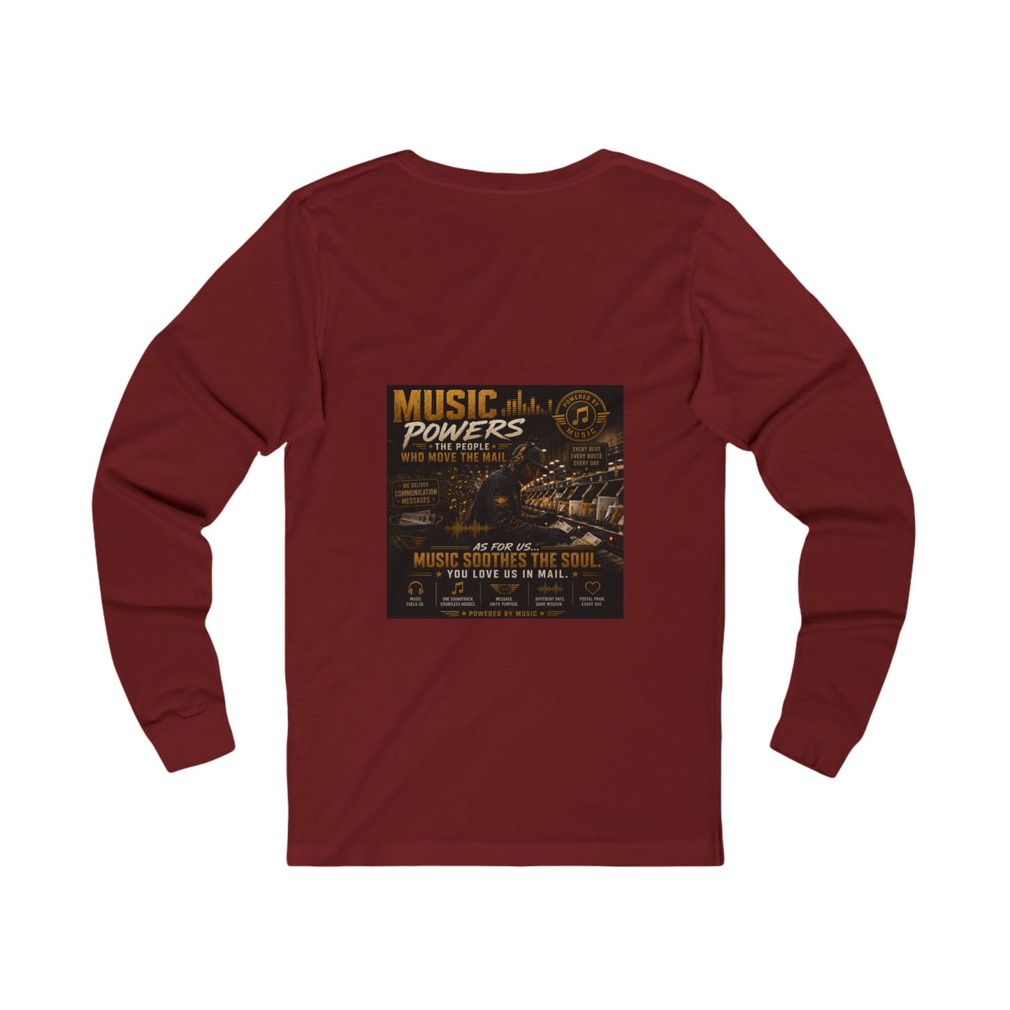 Postal Music — Music Powers the People — Long-Sleeve T-Shirt