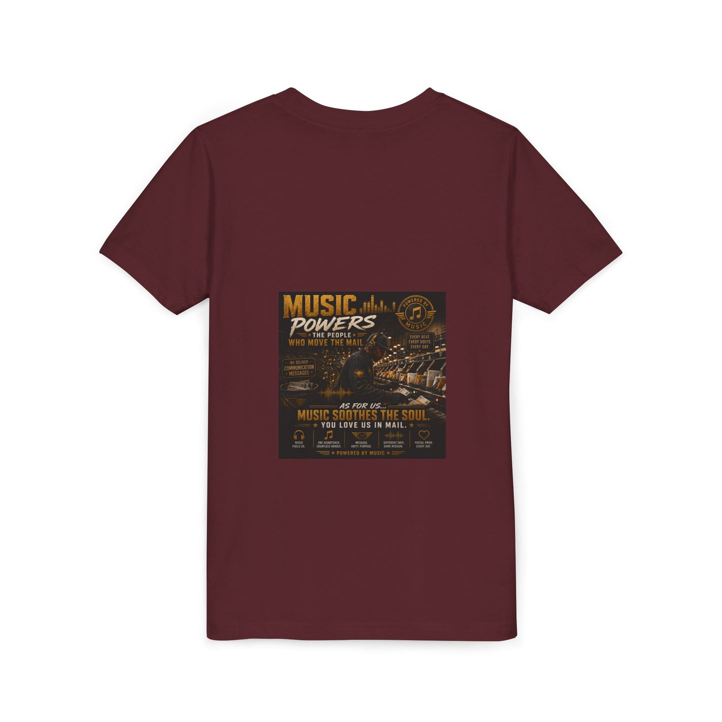Postal Music — Music Powers the People — Youth T-Shirt
