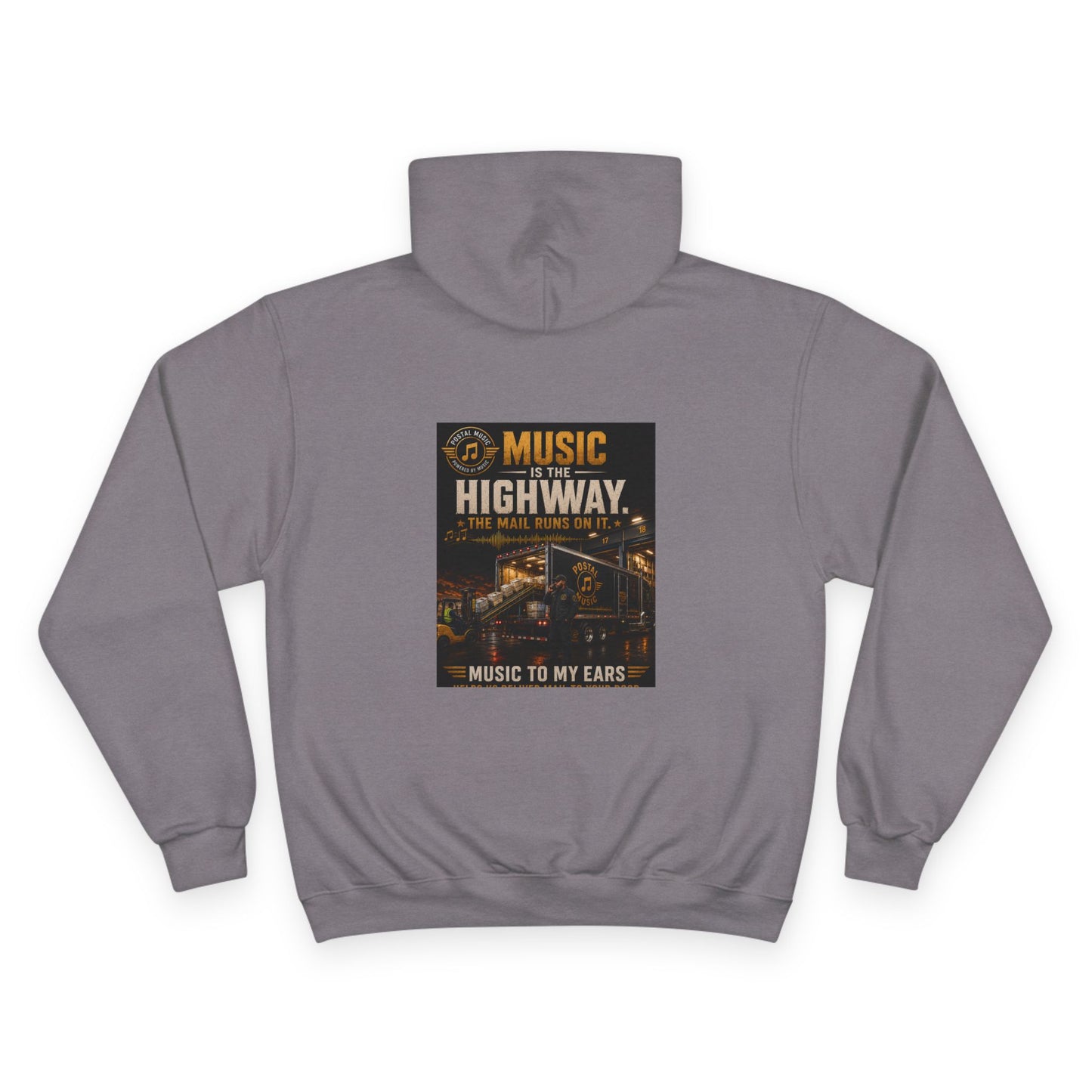 Postal Music — Music Is the Highway — Champion Premium Hoodie