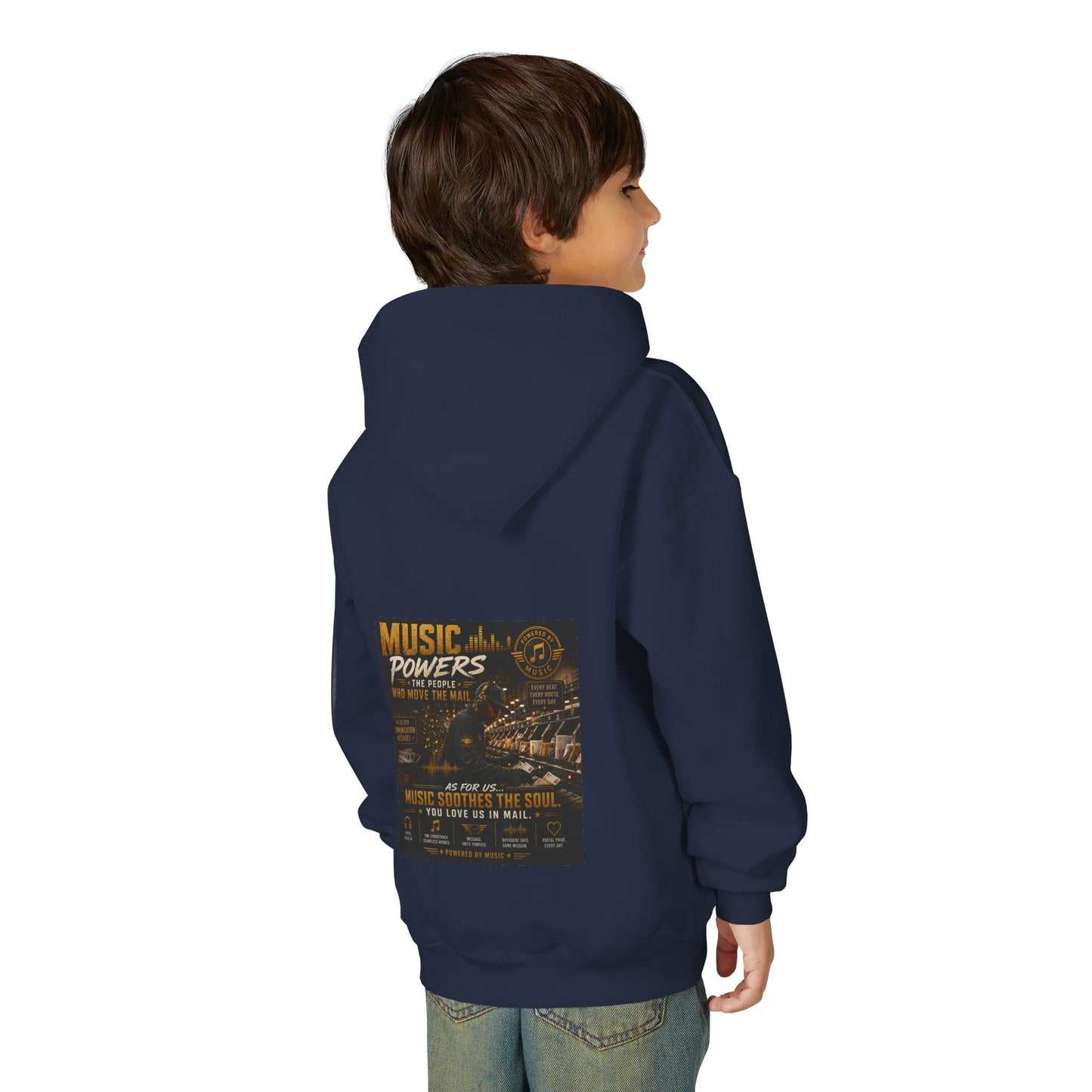 Postal Music — Music Powers the People — Youth Hoodie