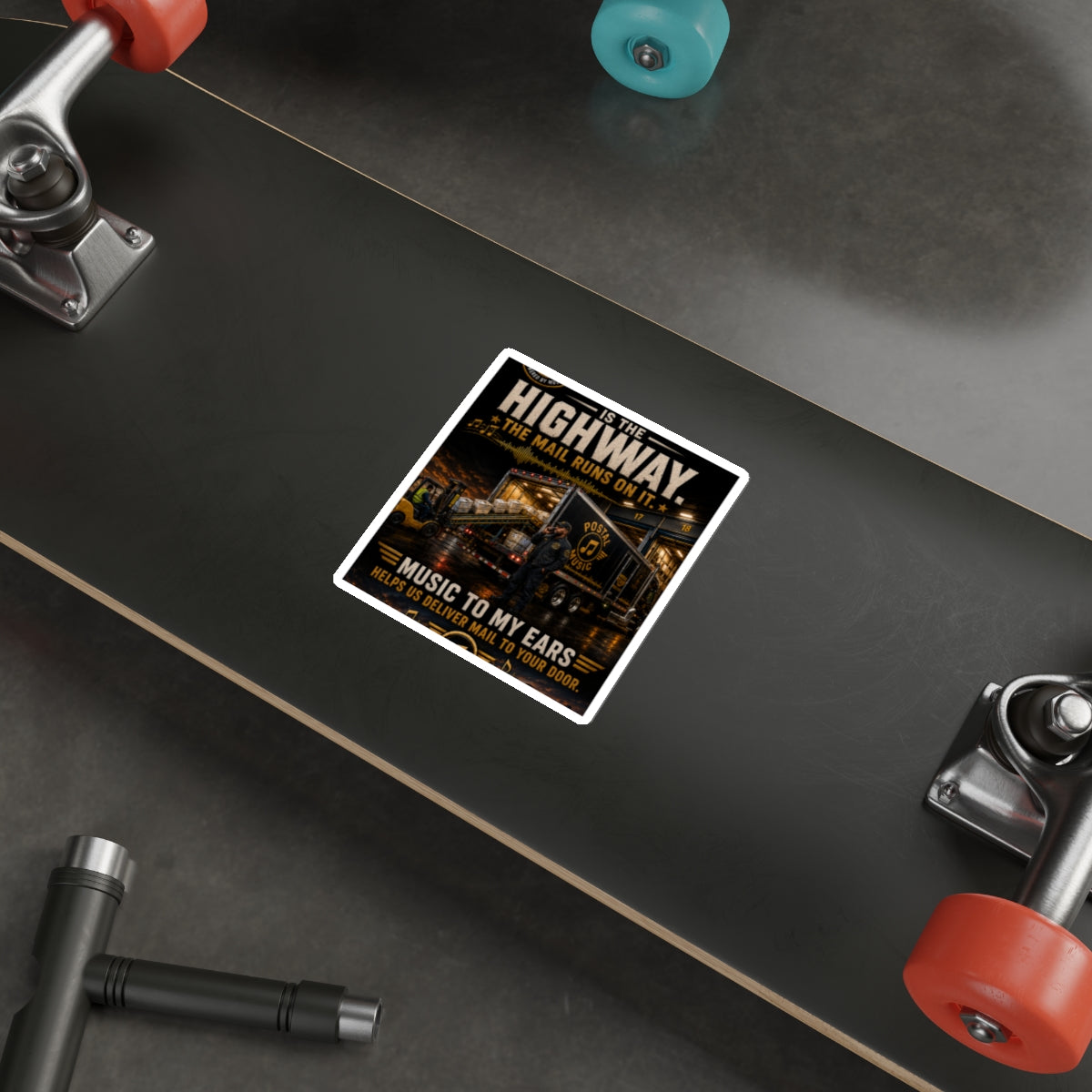 Postal Music — Music Is the Highway — Die-Cut Sticker