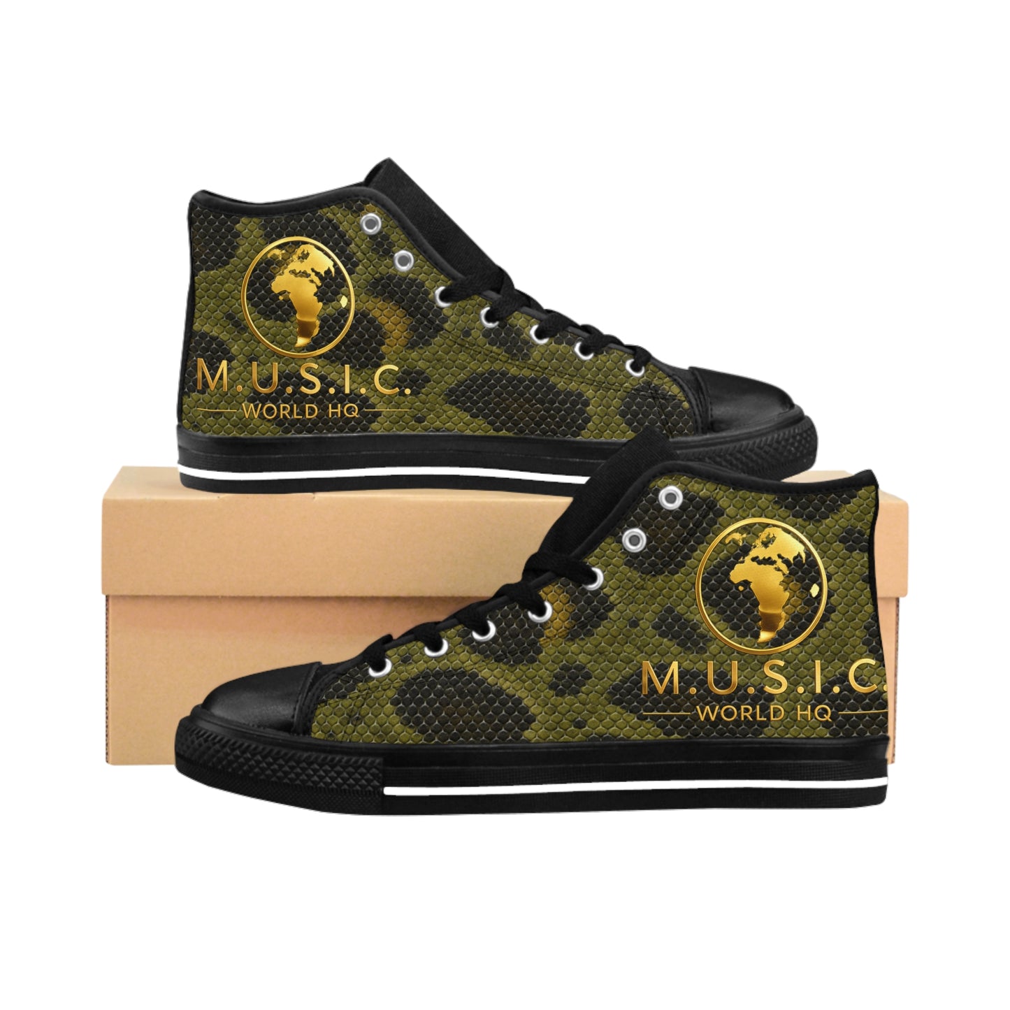 Wild by Design™ — Anaconda Print High-Top Sneakers | M.U.S.I.C. World HQ