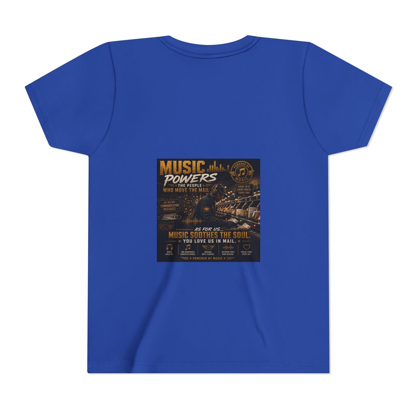 Postal Music — Music Powers the People — Youth T-Shirt
