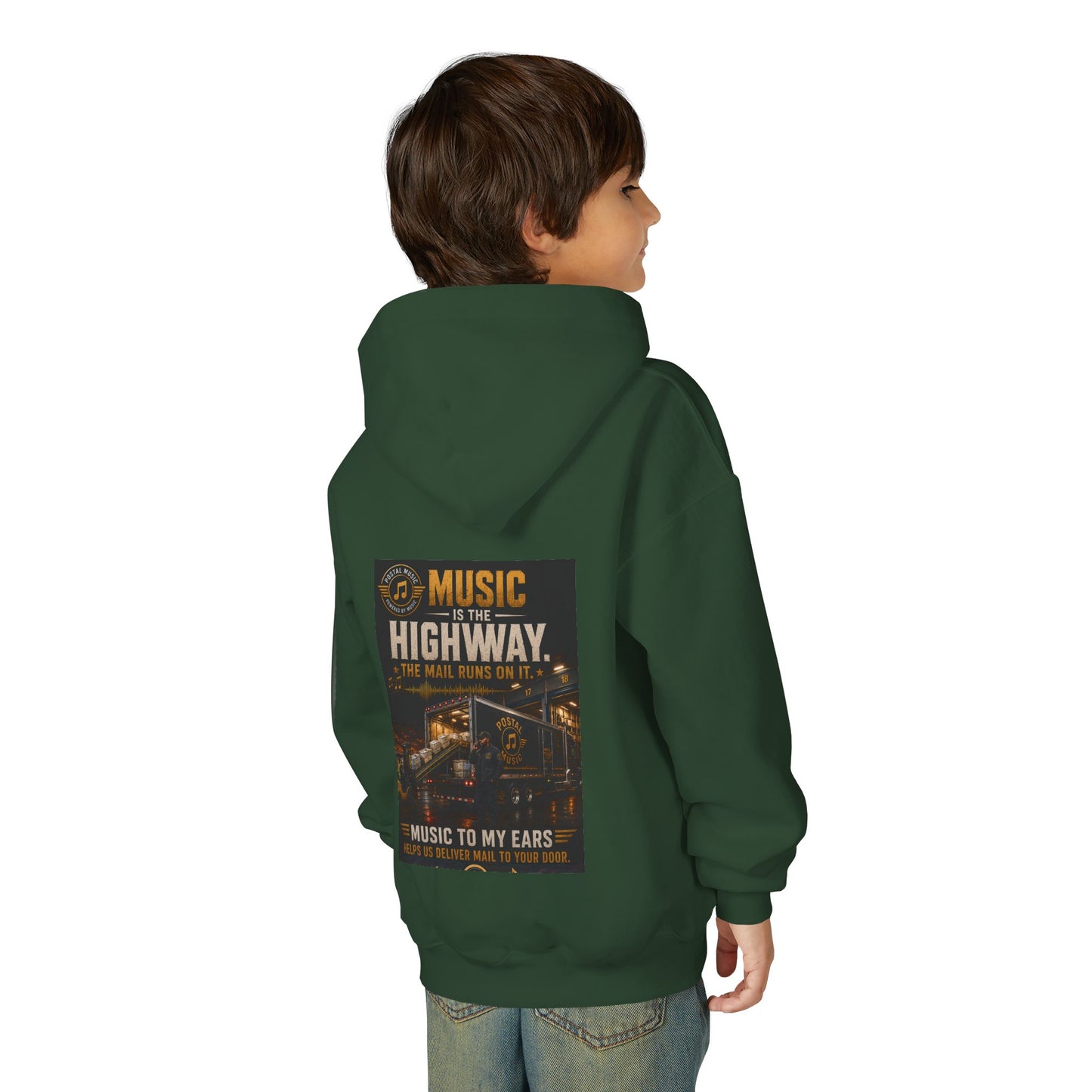 Postal Music — Music Is the Highway — Youth Hoodie