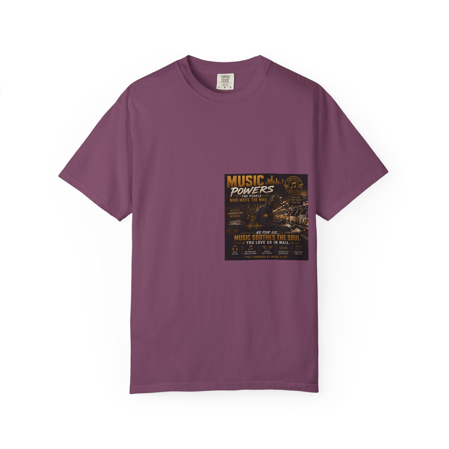 Postal Music — Music Powers the People — Garment-Dyed T-Shirt