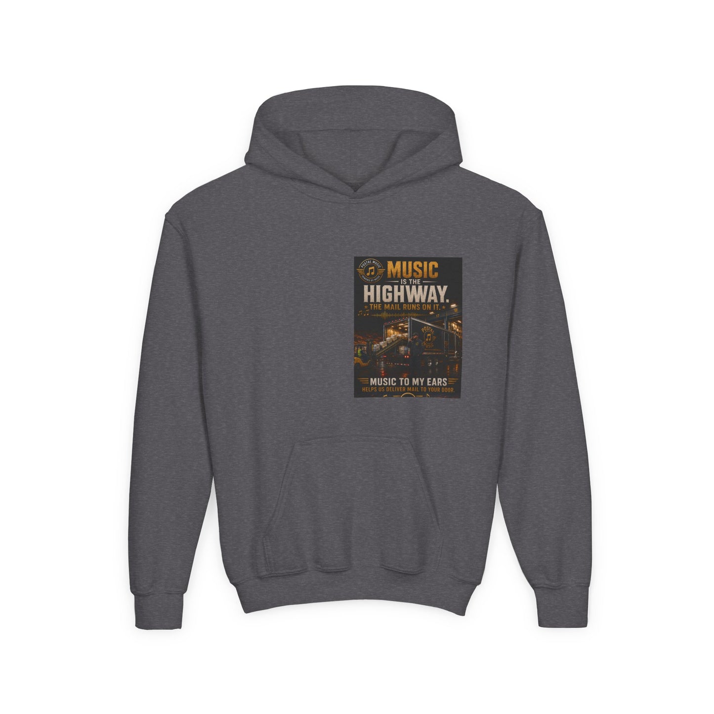 Postal Music — Music Is the Highway — Youth Hoodie