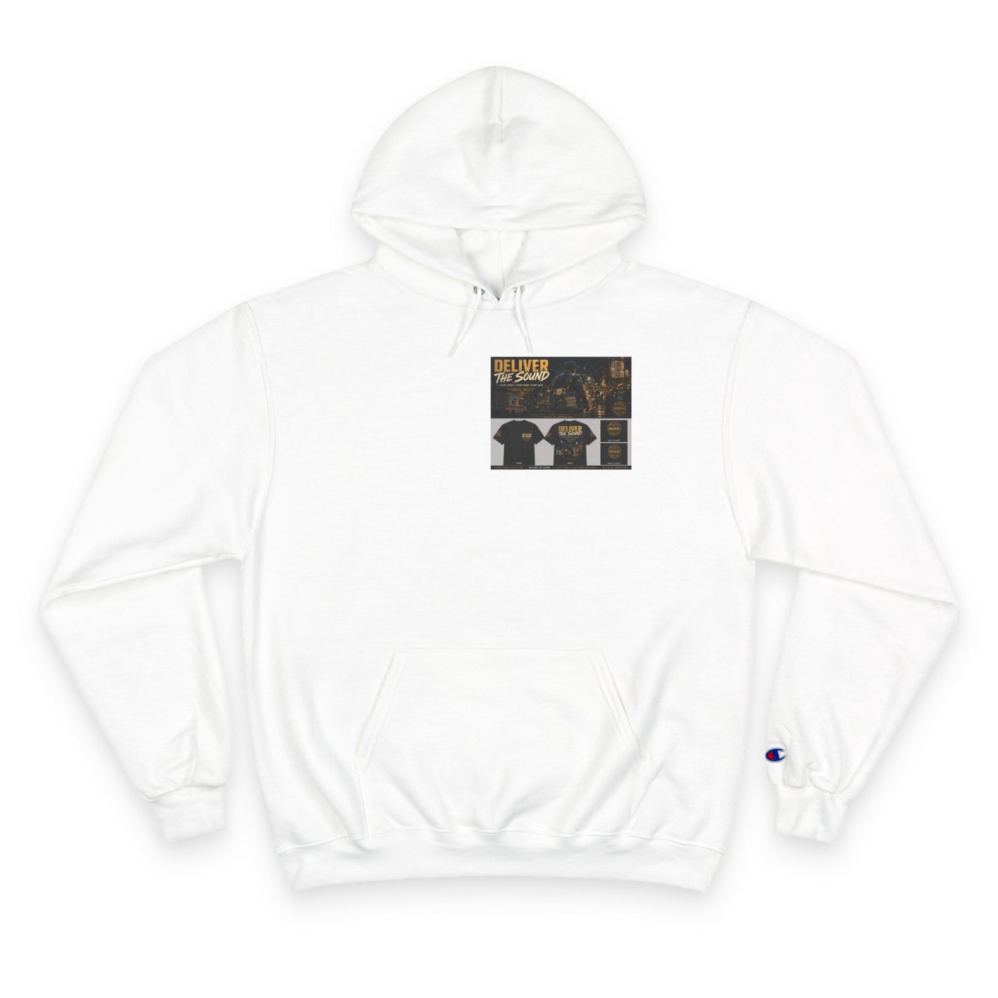 Postal Music — Deliver the Sound — Champion Premium Hoodie
