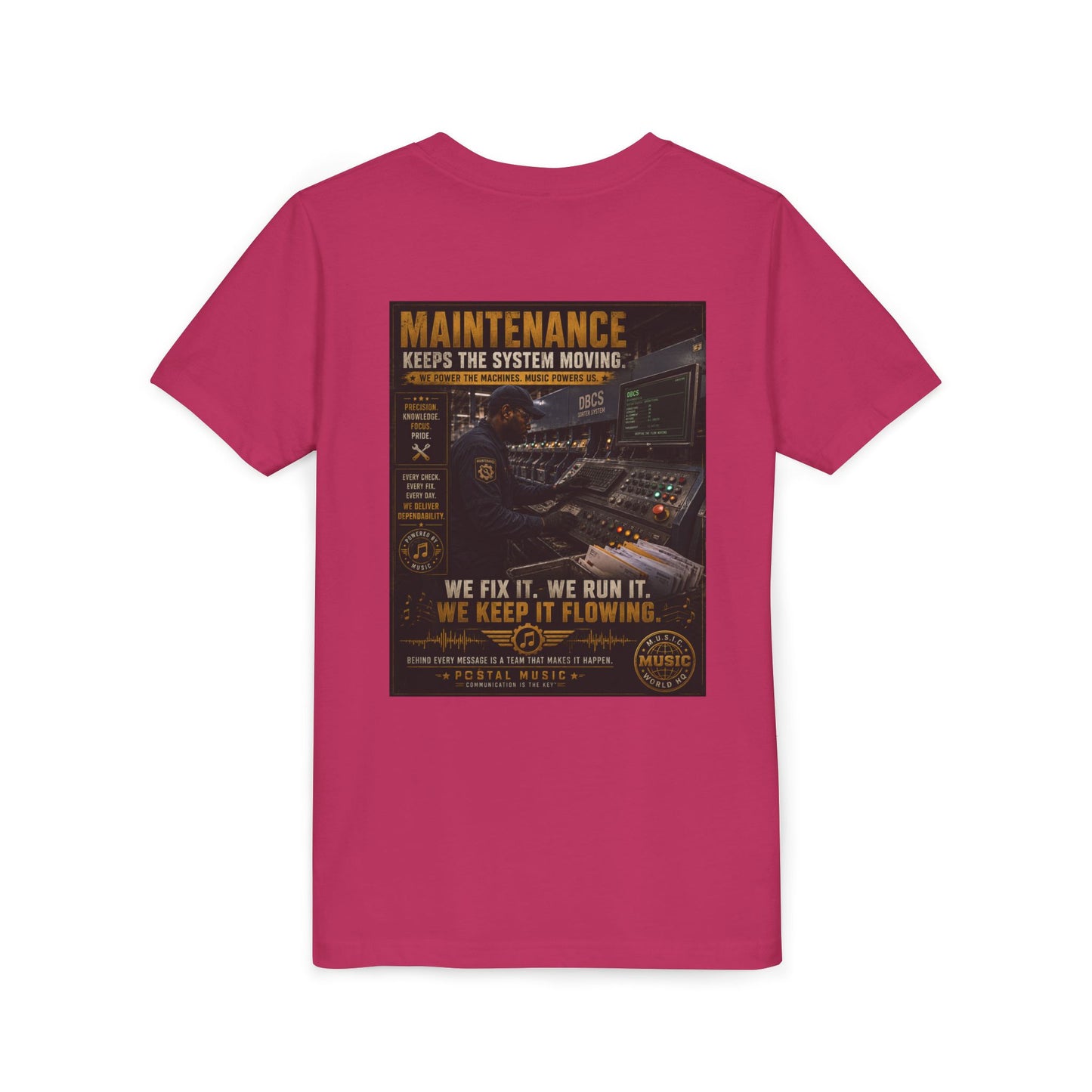 Postal Music — Maintenance Keeps the System Moving — Youth T-Shirt