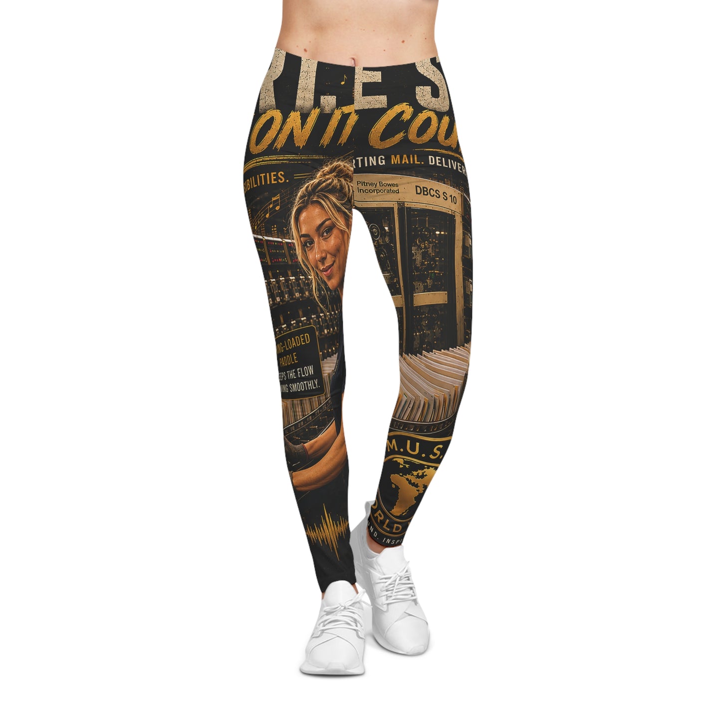 Postal Music — We Sort. You Count On It. — Women's Casual Leggings (AOP)