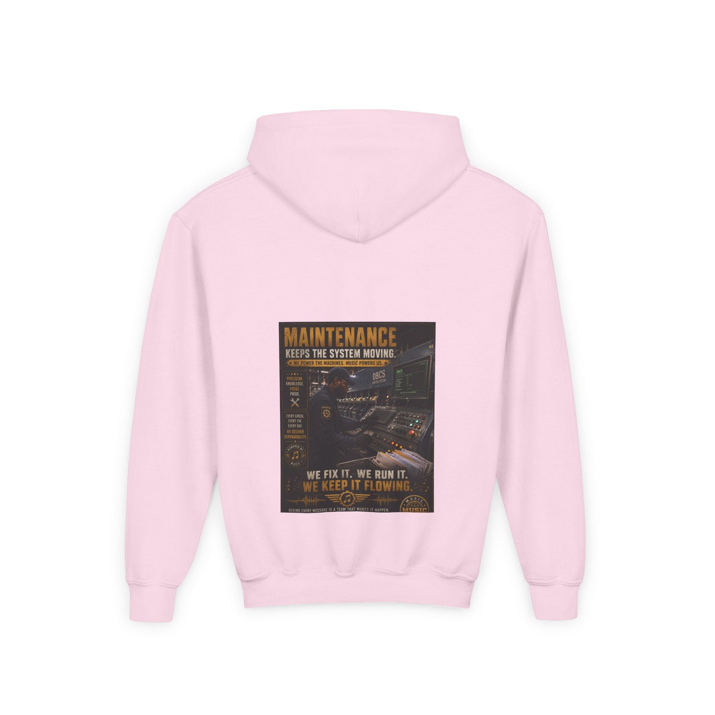 Postal Music — Maintenance Keeps the System Moving — Youth Hoodie