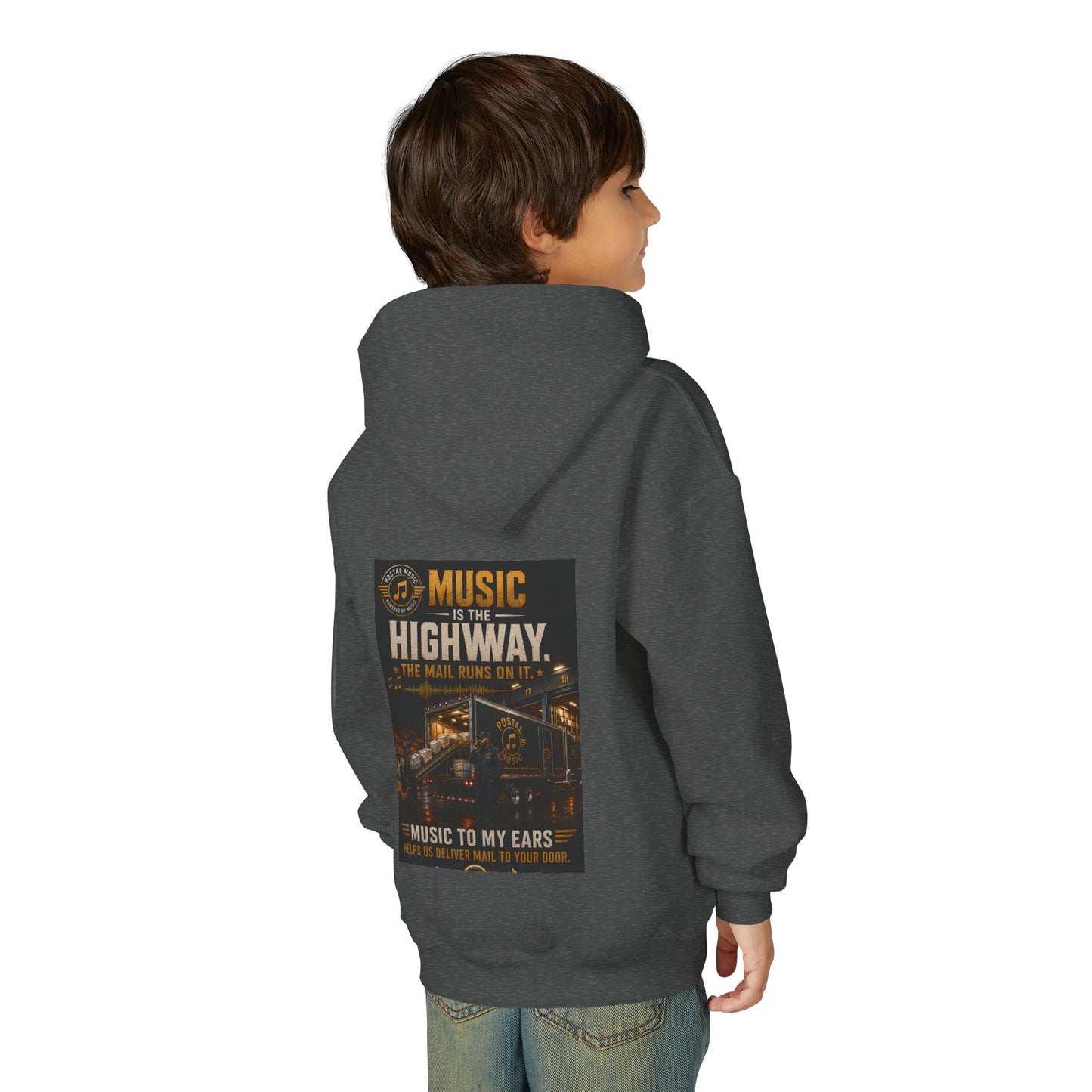 Postal Music — Music Is the Highway — Youth Hoodie