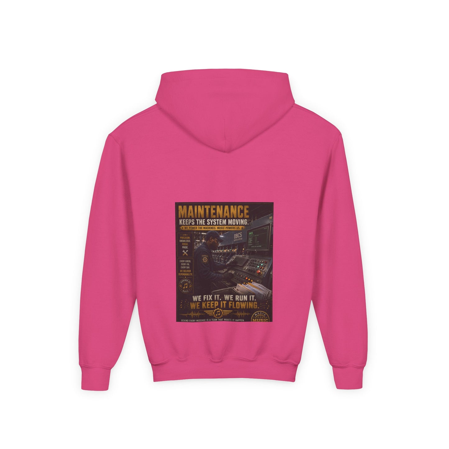 Postal Music — Maintenance Keeps the System Moving — Youth Hoodie