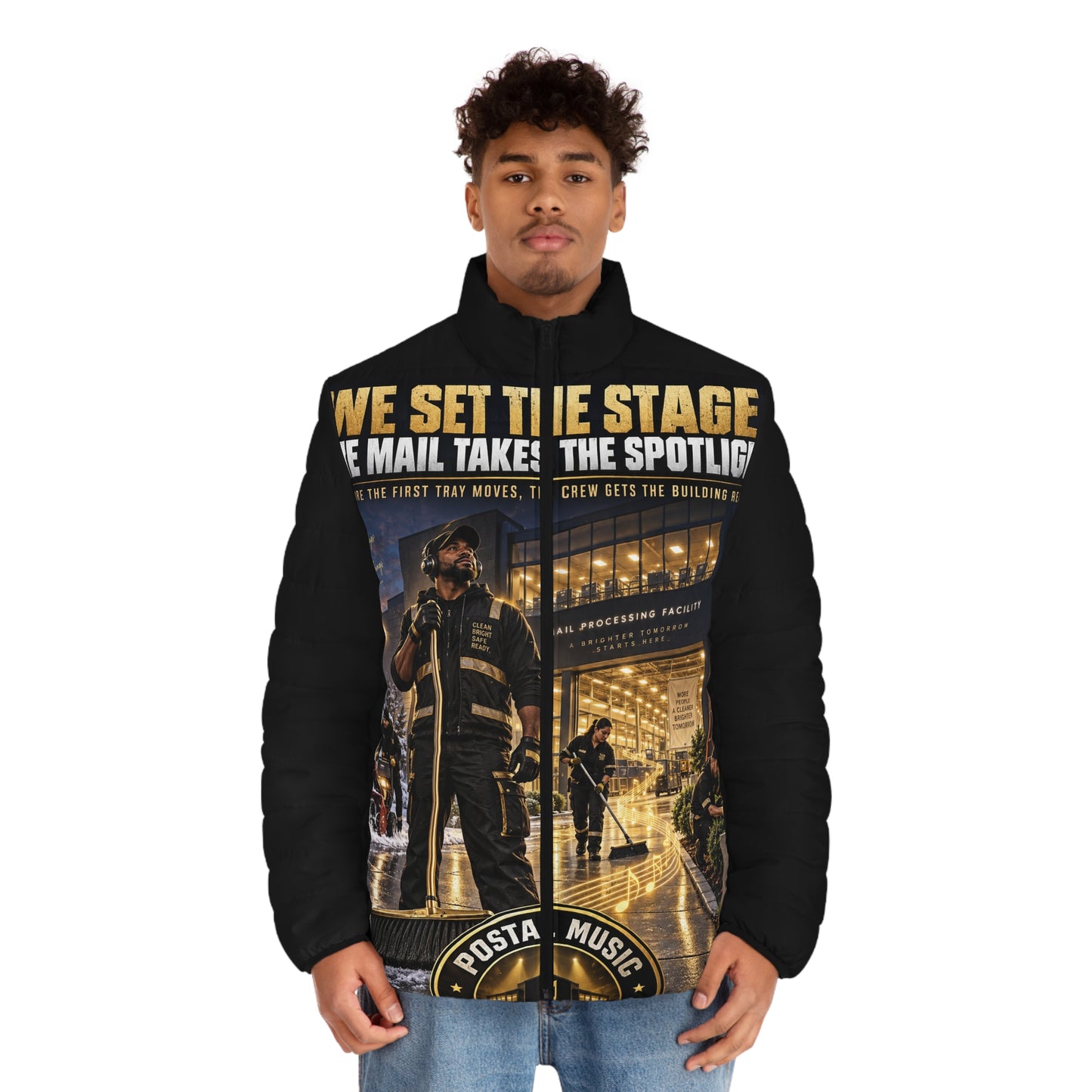 Postal Music - We Set the Stage - Men's Puffer Jacket