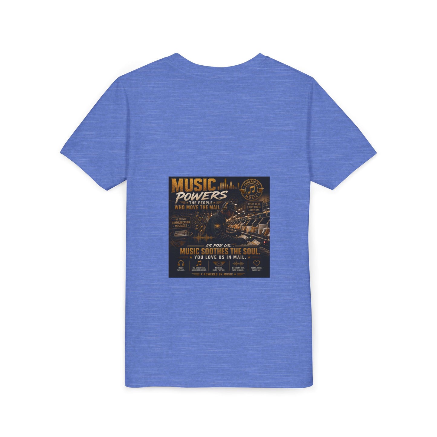 Postal Music — Music Powers the People — Youth T-Shirt