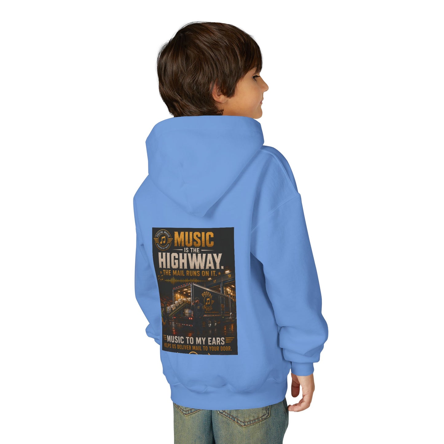Postal Music — Music Is the Highway — Youth Hoodie