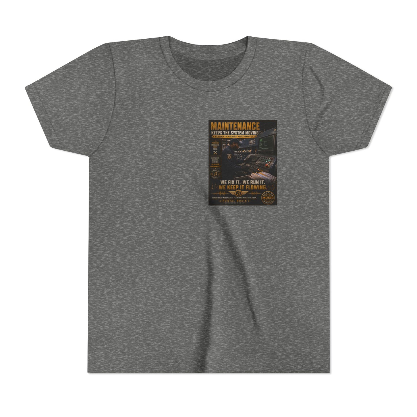 Postal Music — Maintenance Keeps the System Moving — Youth T-Shirt