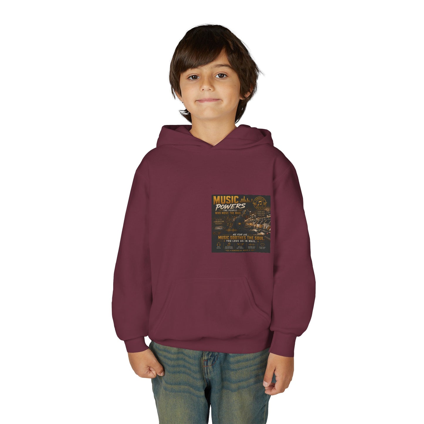 Postal Music — Music Powers the People — Youth Hoodie