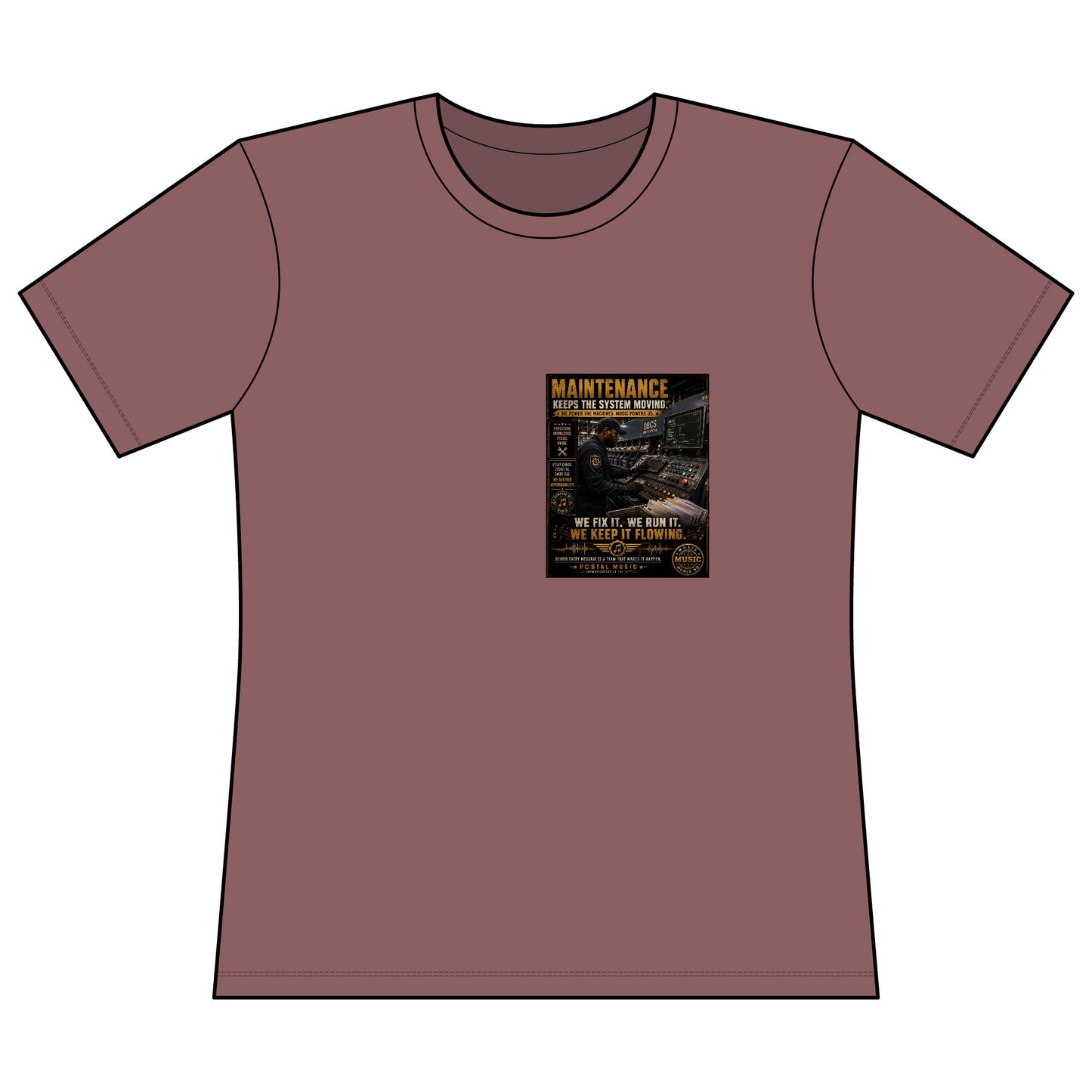 Postal Music — Maintenance Keeps the System Moving — Women's Relaxed T-Shirt