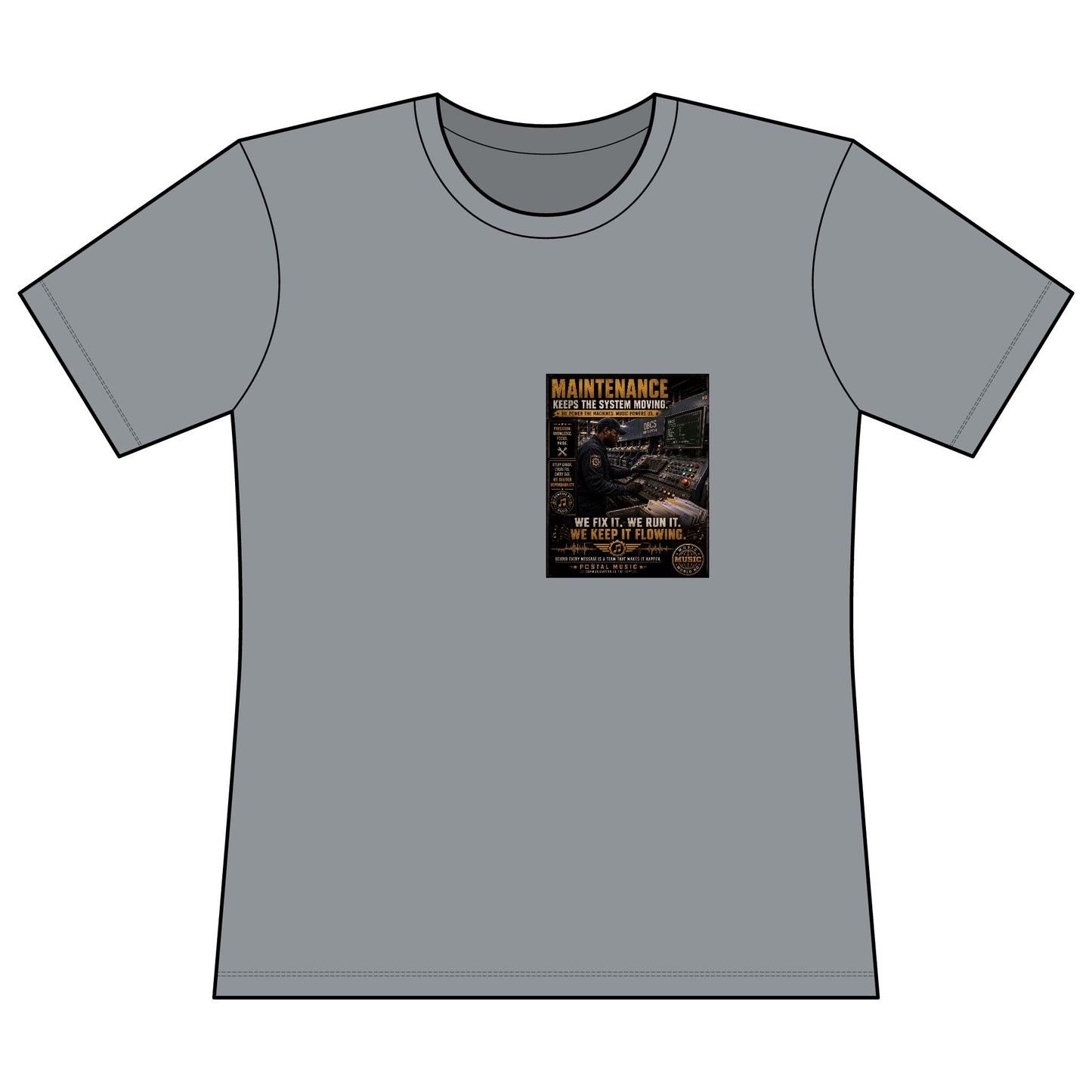 Postal Music — Maintenance Keeps the System Moving — Women's Relaxed T-Shirt