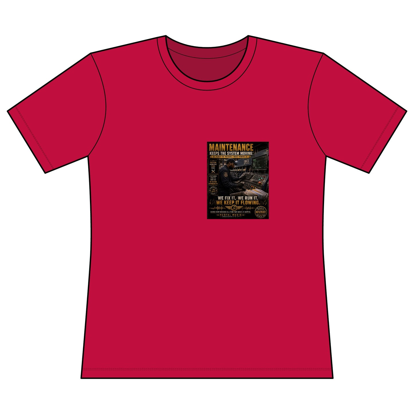 Postal Music — Maintenance Keeps the System Moving — Women's Relaxed T-Shirt