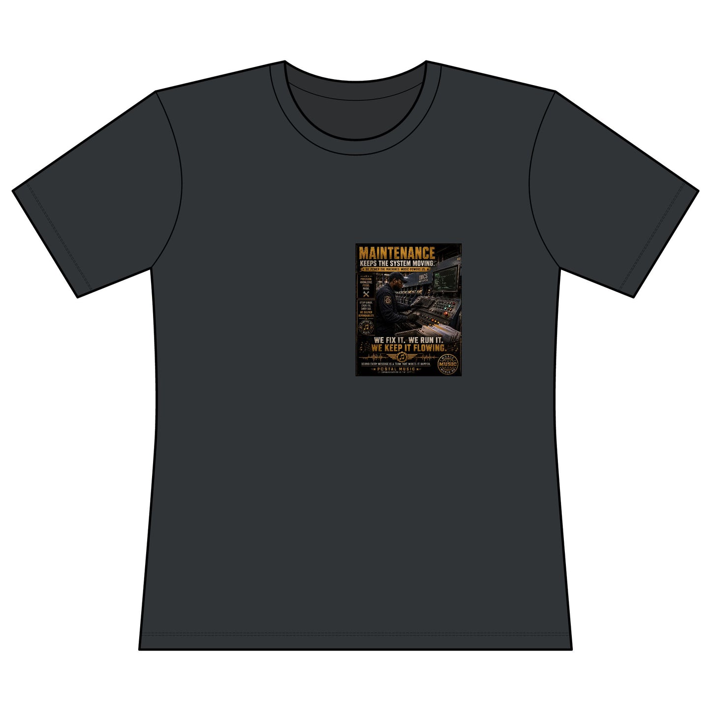 Postal Music — Maintenance Keeps the System Moving — Women's Relaxed T-Shirt