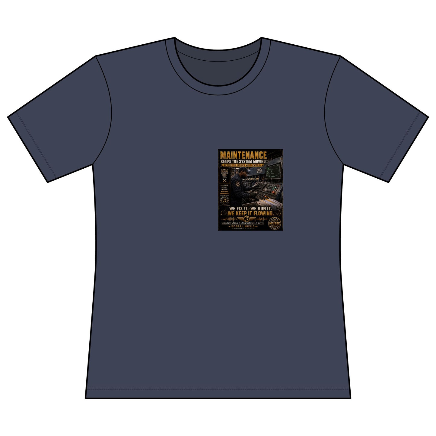 Postal Music — Maintenance Keeps the System Moving — Women's Relaxed T-Shirt