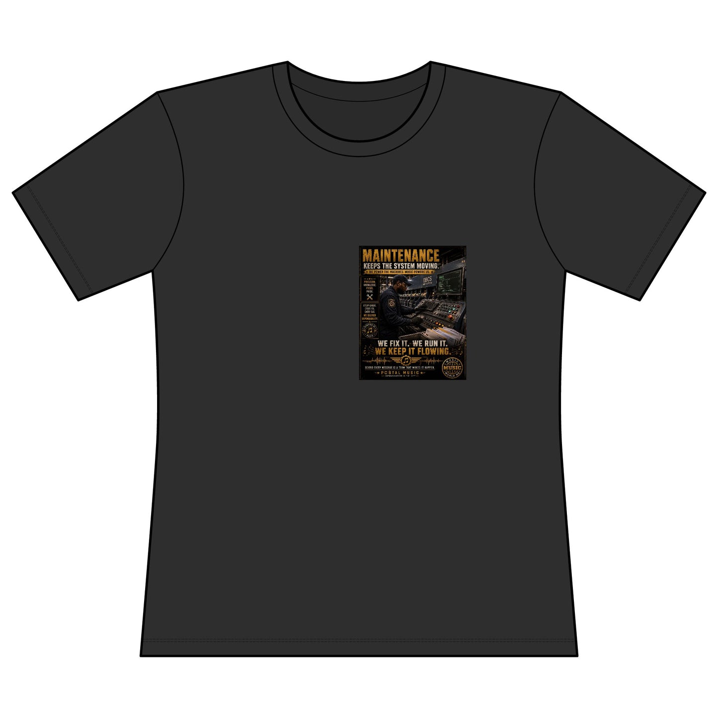 Postal Music — Maintenance Keeps the System Moving — Women's Relaxed T-Shirt