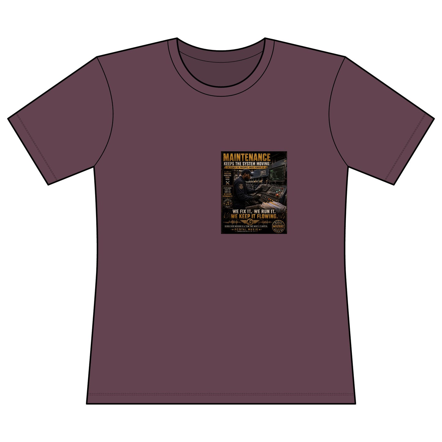 Postal Music — Maintenance Keeps the System Moving — Women's Relaxed T-Shirt