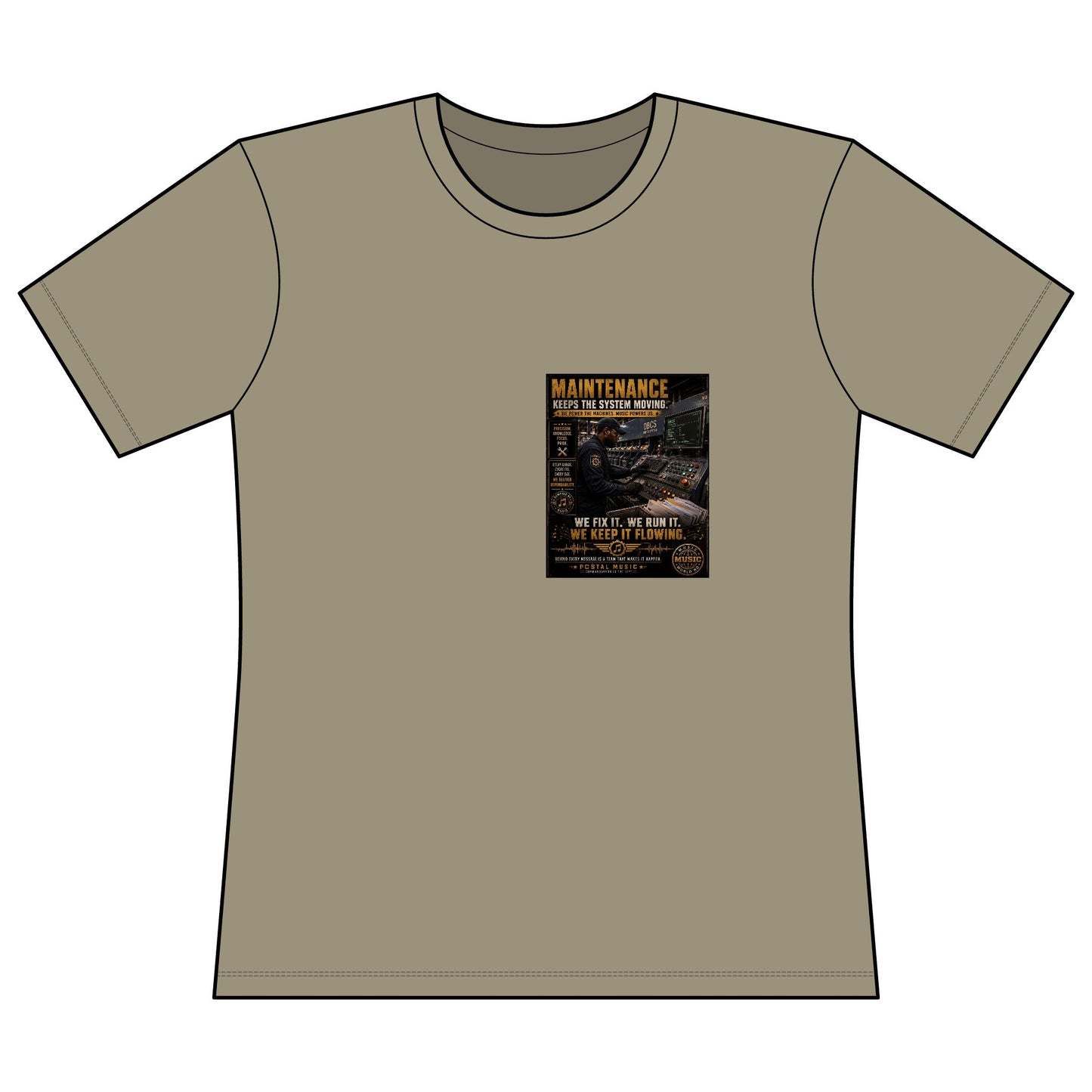Postal Music — Maintenance Keeps the System Moving — Women's Relaxed T-Shirt