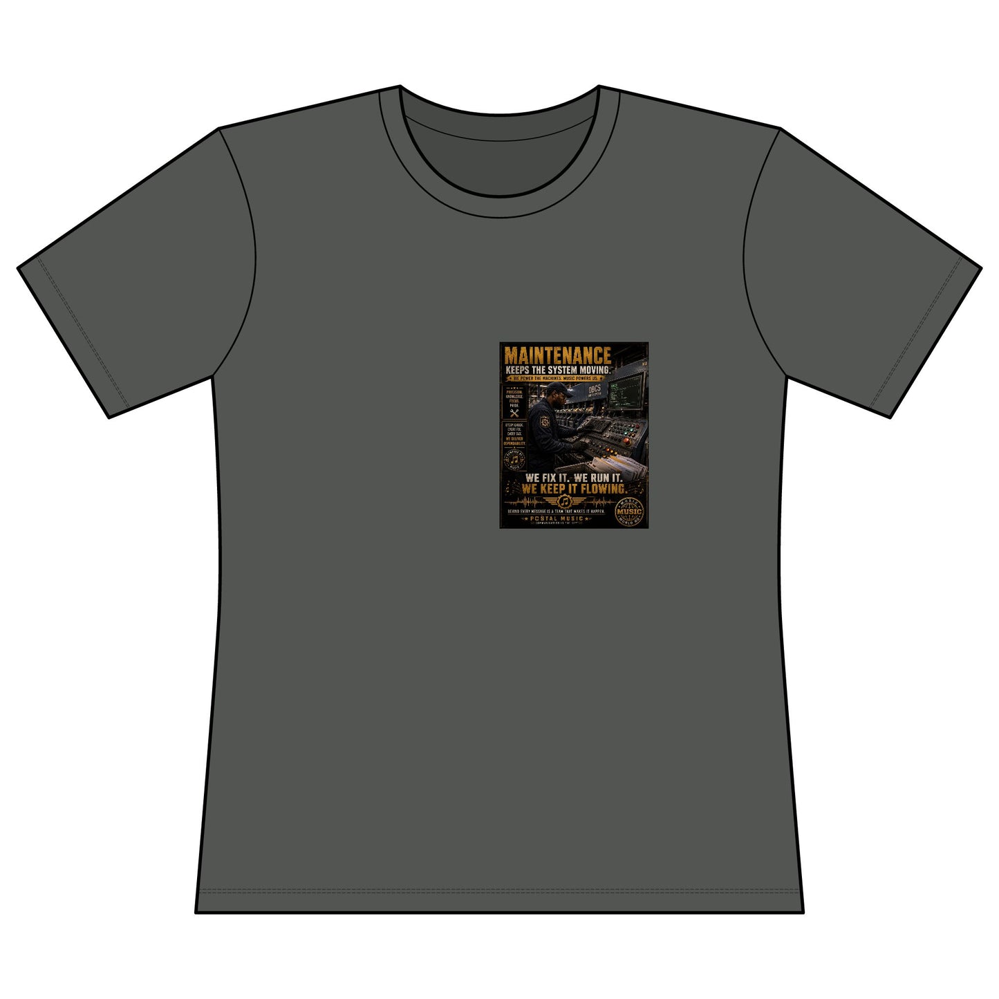 Postal Music — Maintenance Keeps the System Moving — Women's Relaxed T-Shirt