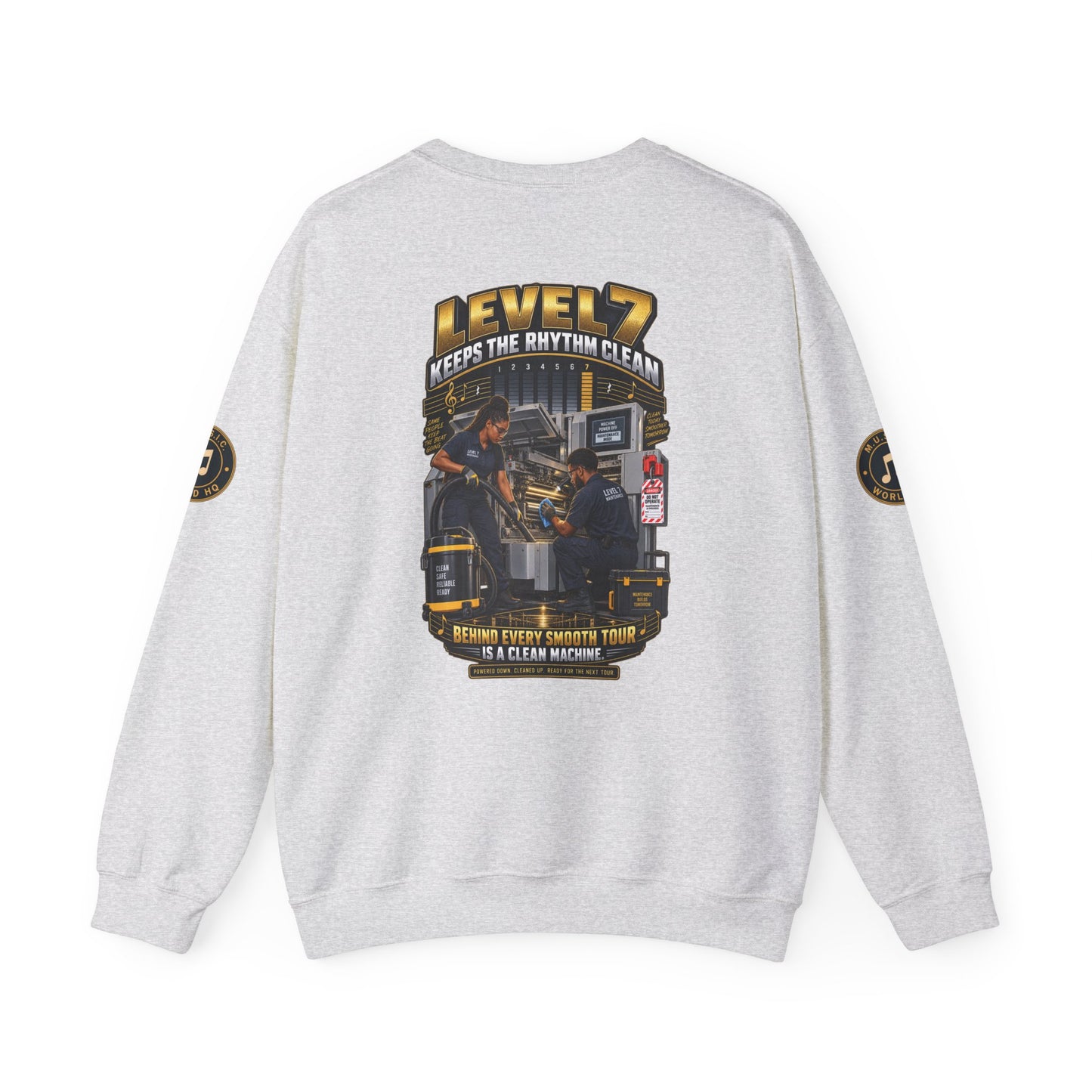 Postal Music - Level 7 Keeps the Rhythm Clean - Heavyweight Crewneck Sweatshirt