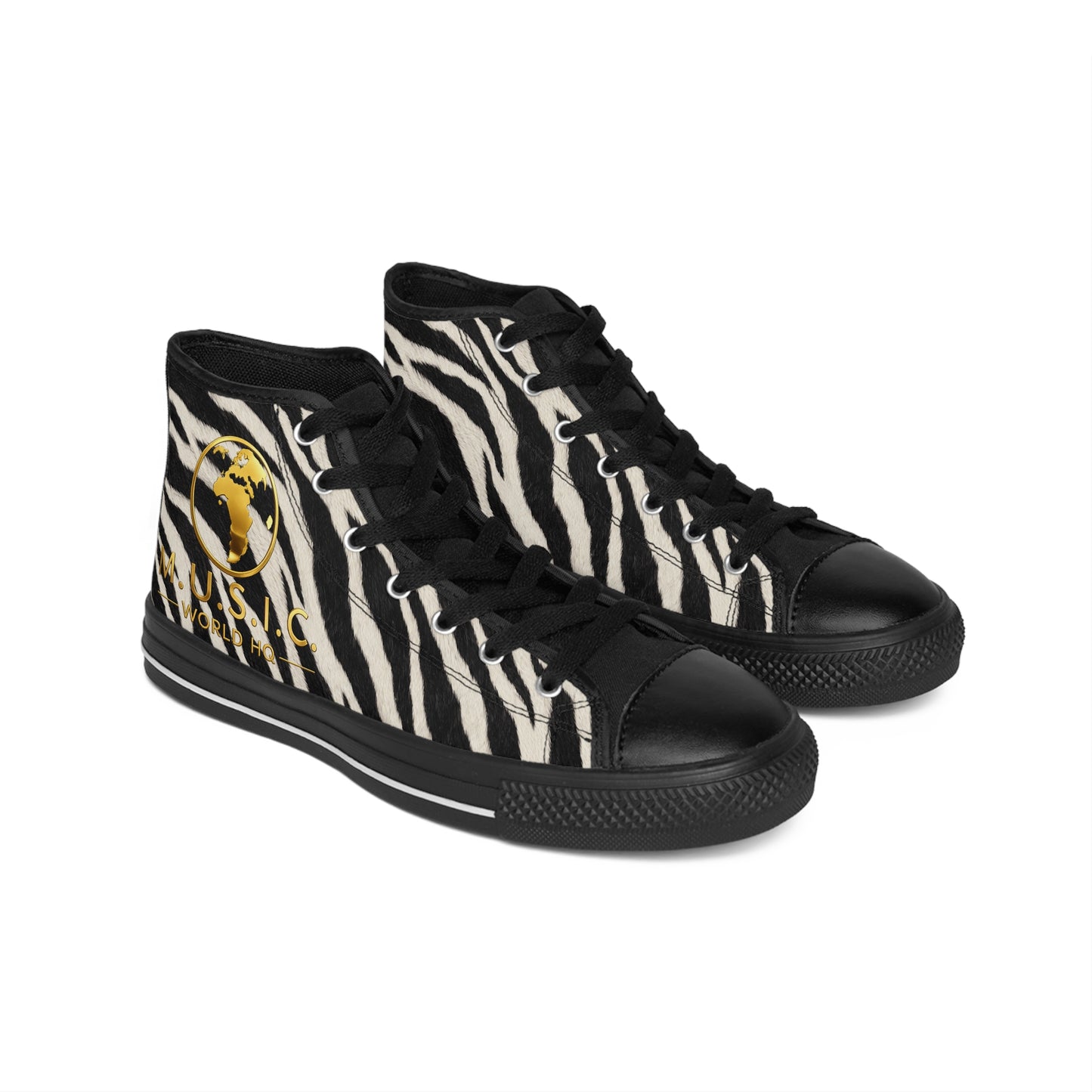 Wild by Design™ — Plains Zebra Print High-Top Sneakers | Safari Heritage