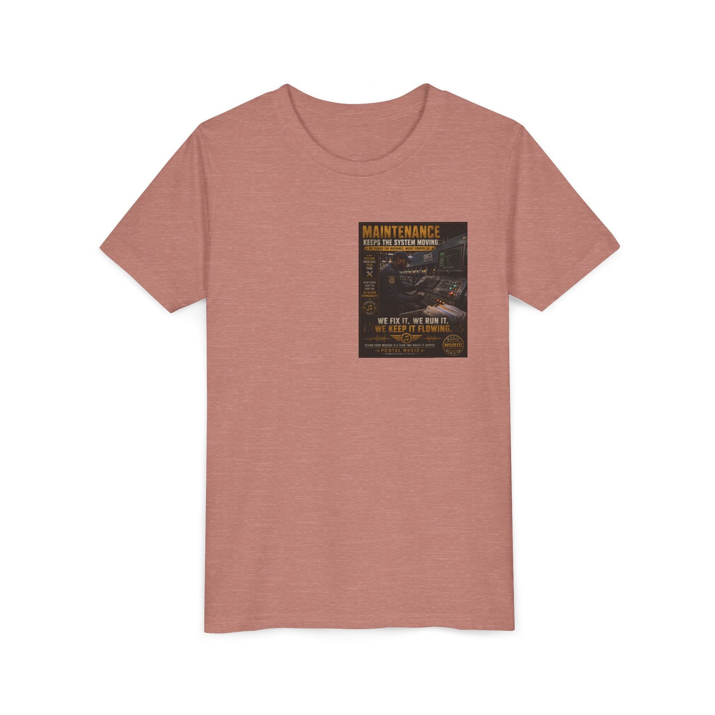 Postal Music — Maintenance Keeps the System Moving — Youth T-Shirt