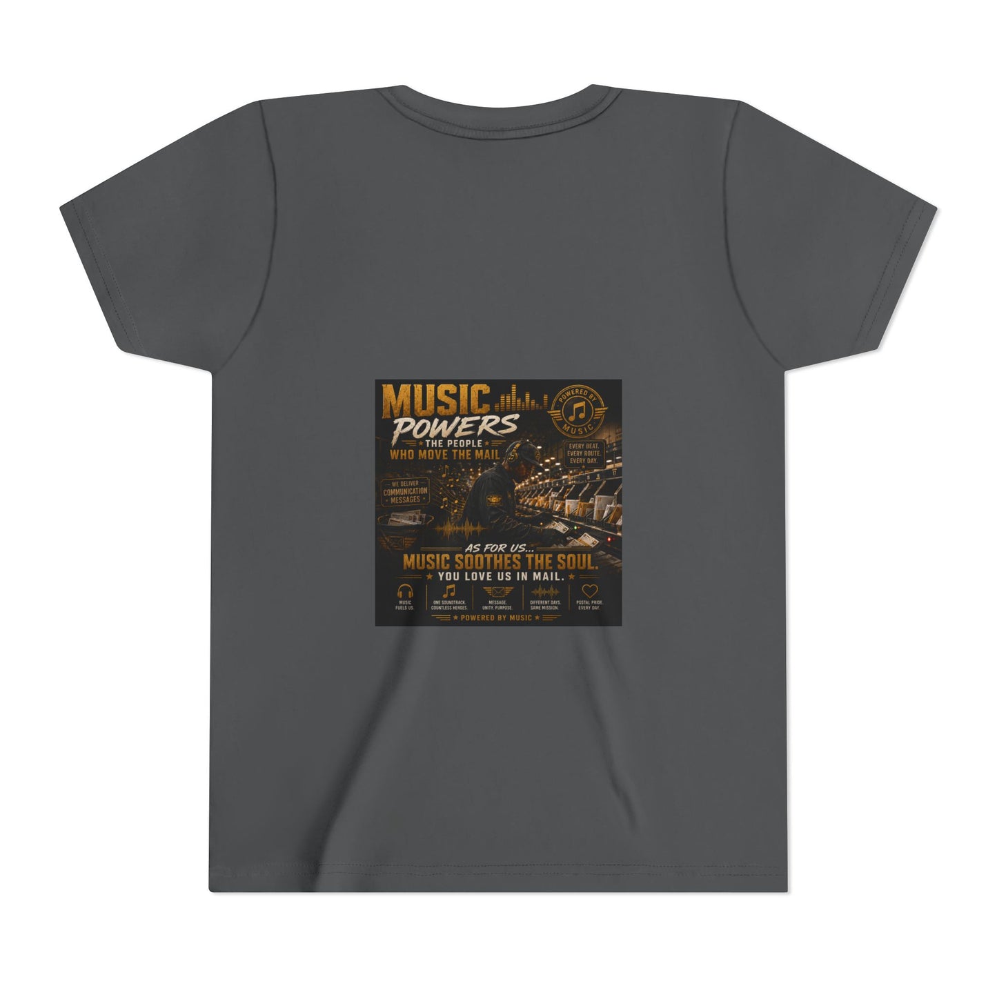 Postal Music — Music Powers the People — Youth T-Shirt