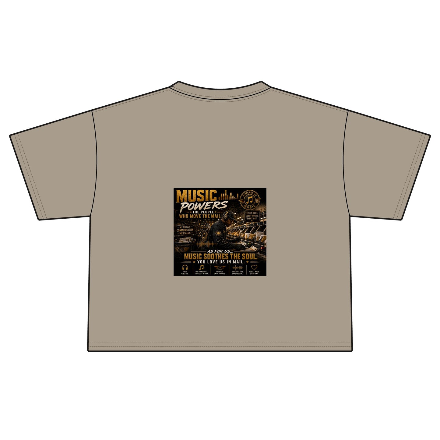 Postal Music — Music Powers the People — Women's Boxy T-Shirt