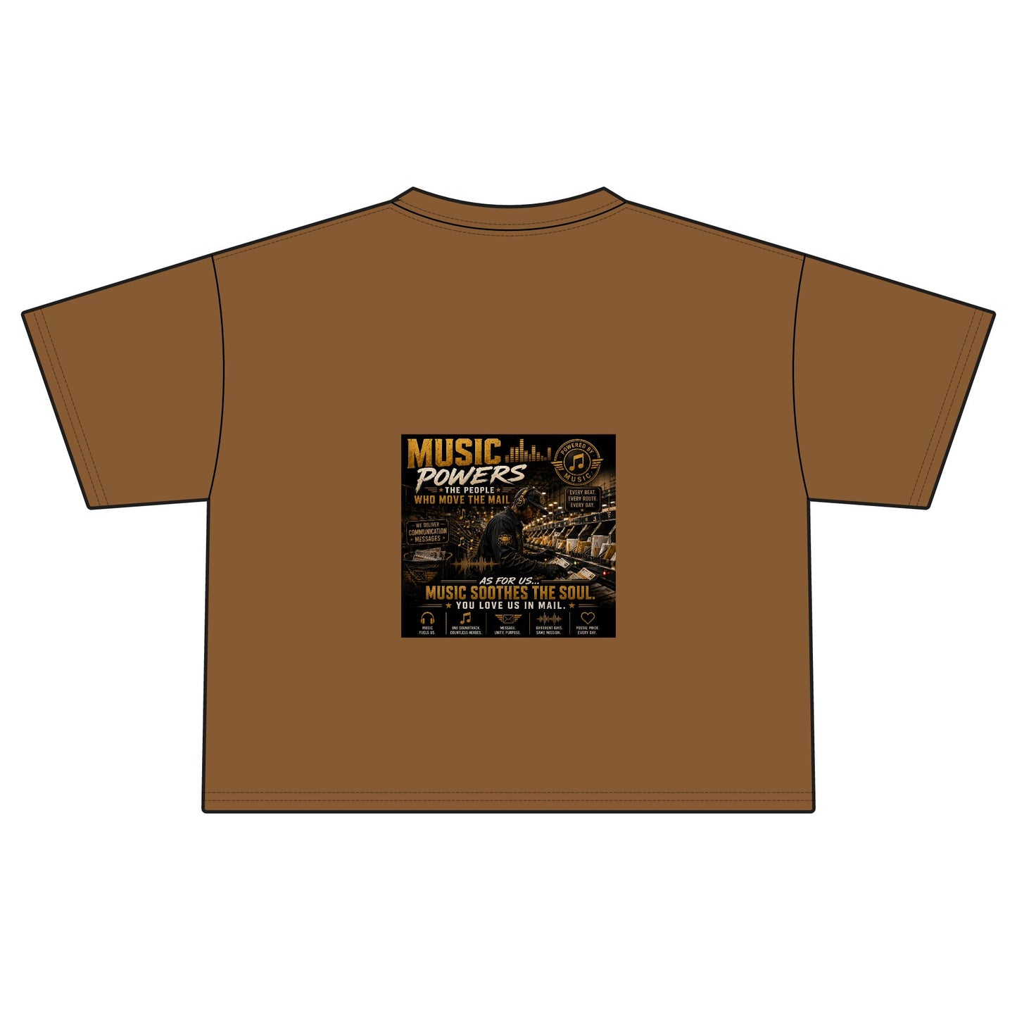 Postal Music — Music Powers the People — Women's Boxy T-Shirt