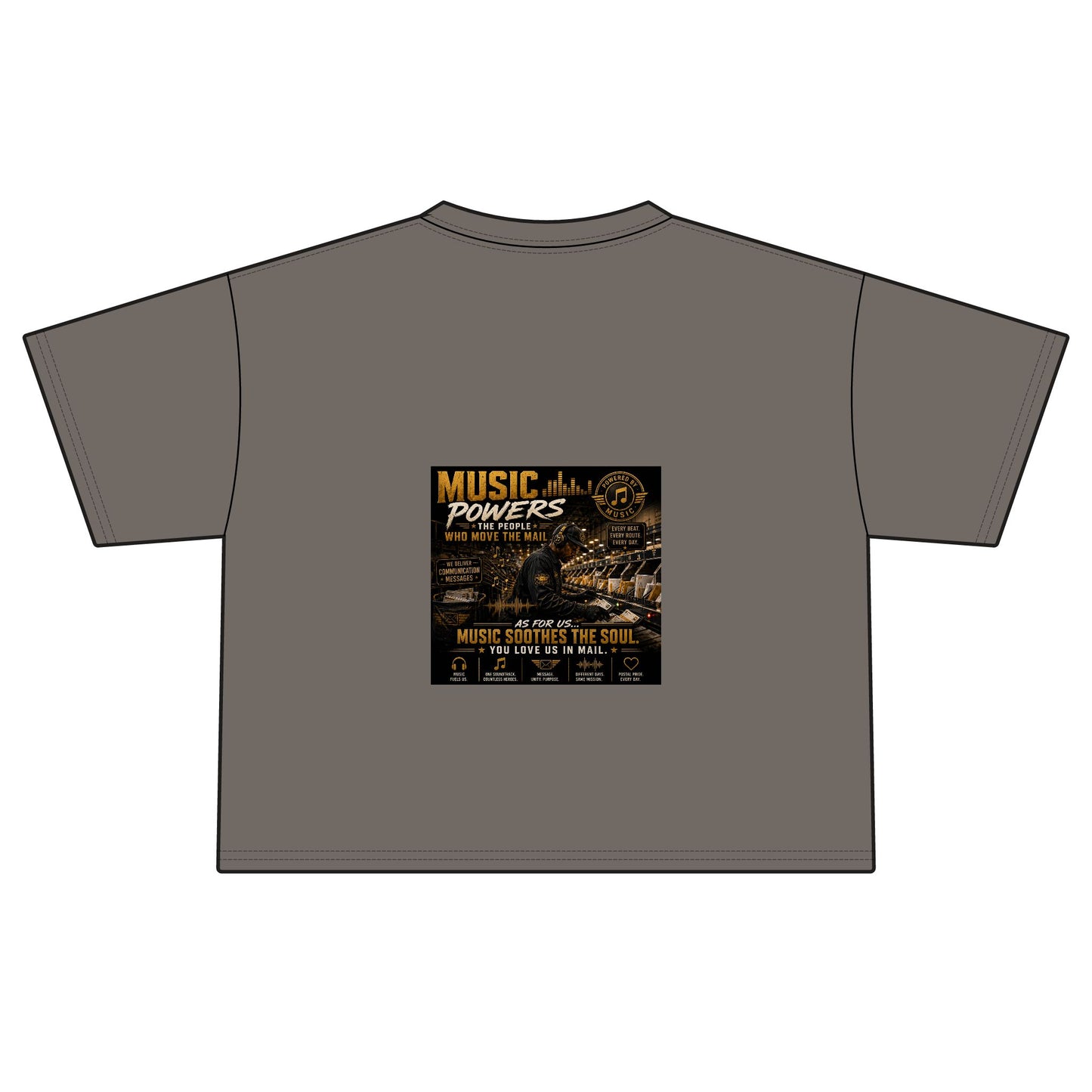 Postal Music — Music Powers the People — Women's Boxy T-Shirt