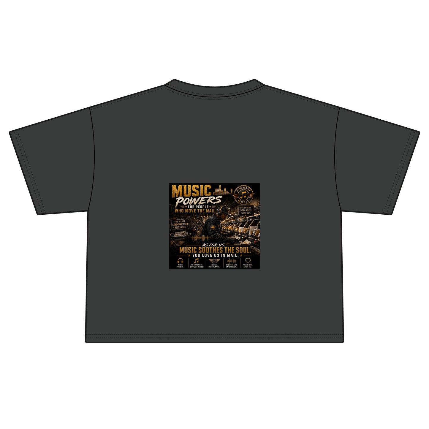 Postal Music — Music Powers the People — Women's Boxy T-Shirt