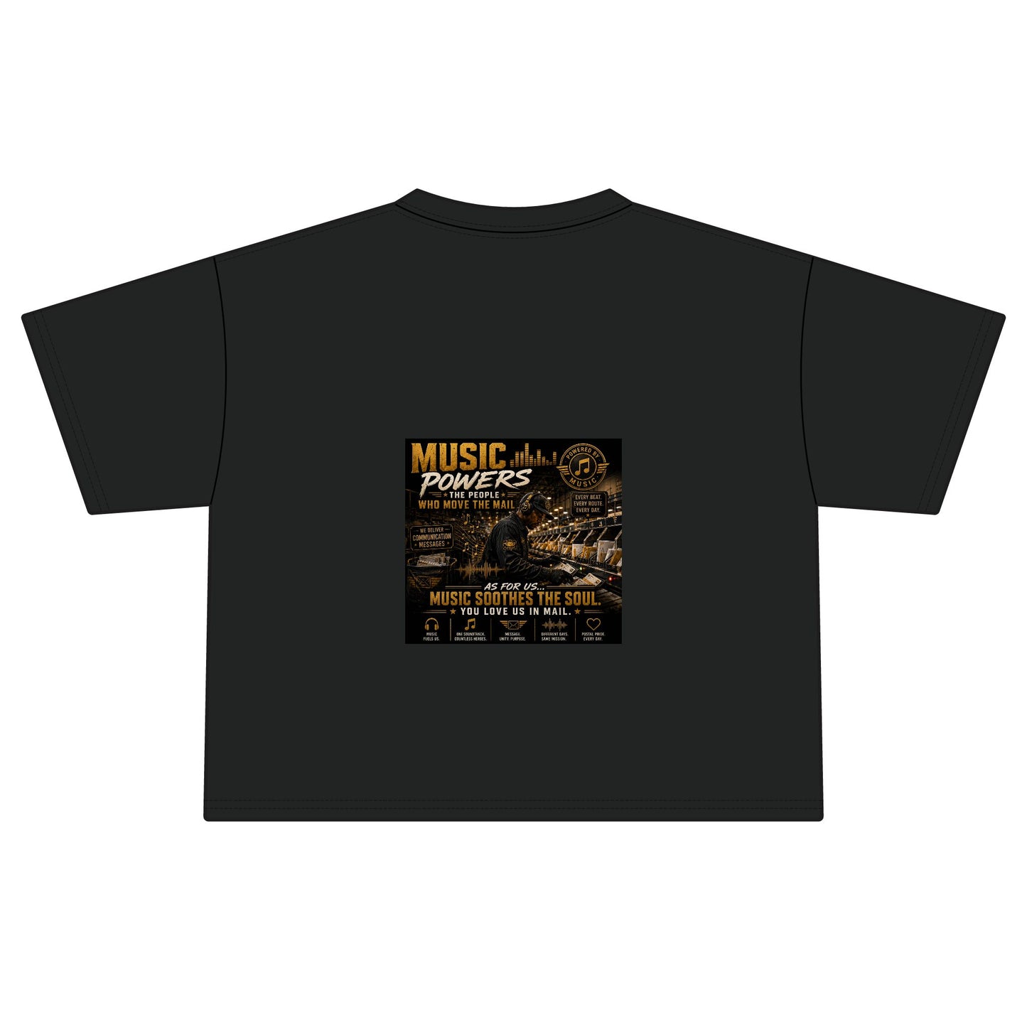 Postal Music — Music Powers the People — Women's Boxy T-Shirt