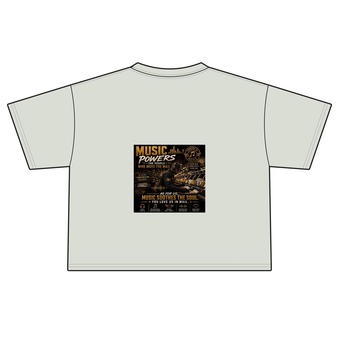 Postal Music — Music Powers the People — Women's Boxy T-Shirt