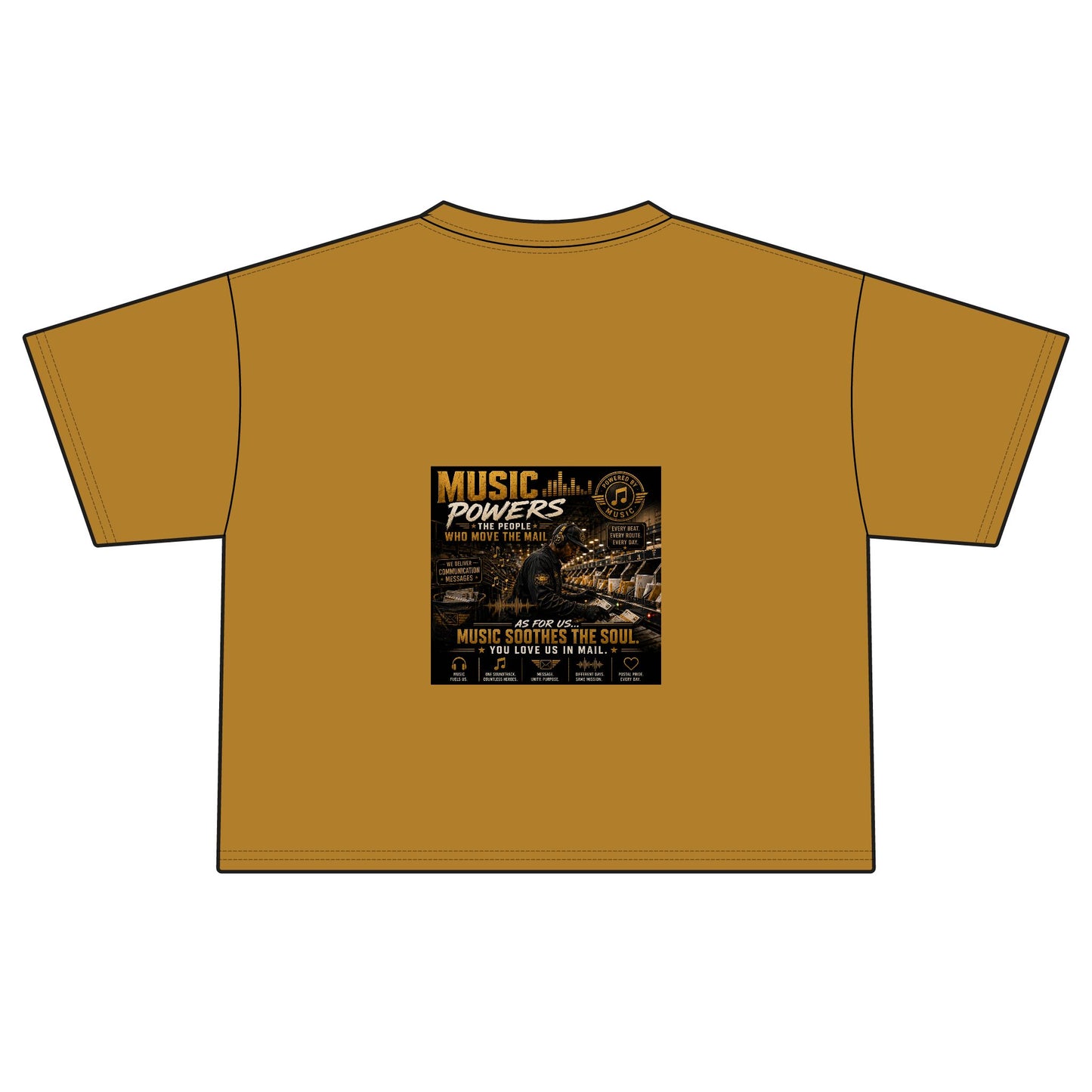 Postal Music — Music Powers the People — Women's Boxy T-Shirt