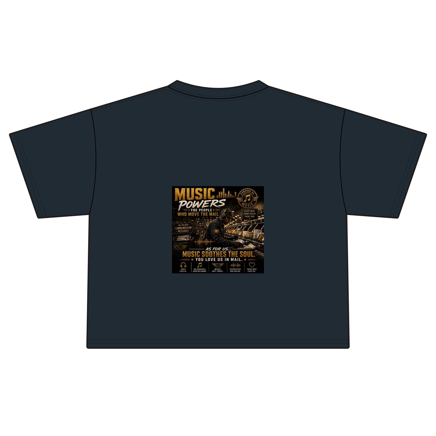 Postal Music — Music Powers the People — Women's Boxy T-Shirt