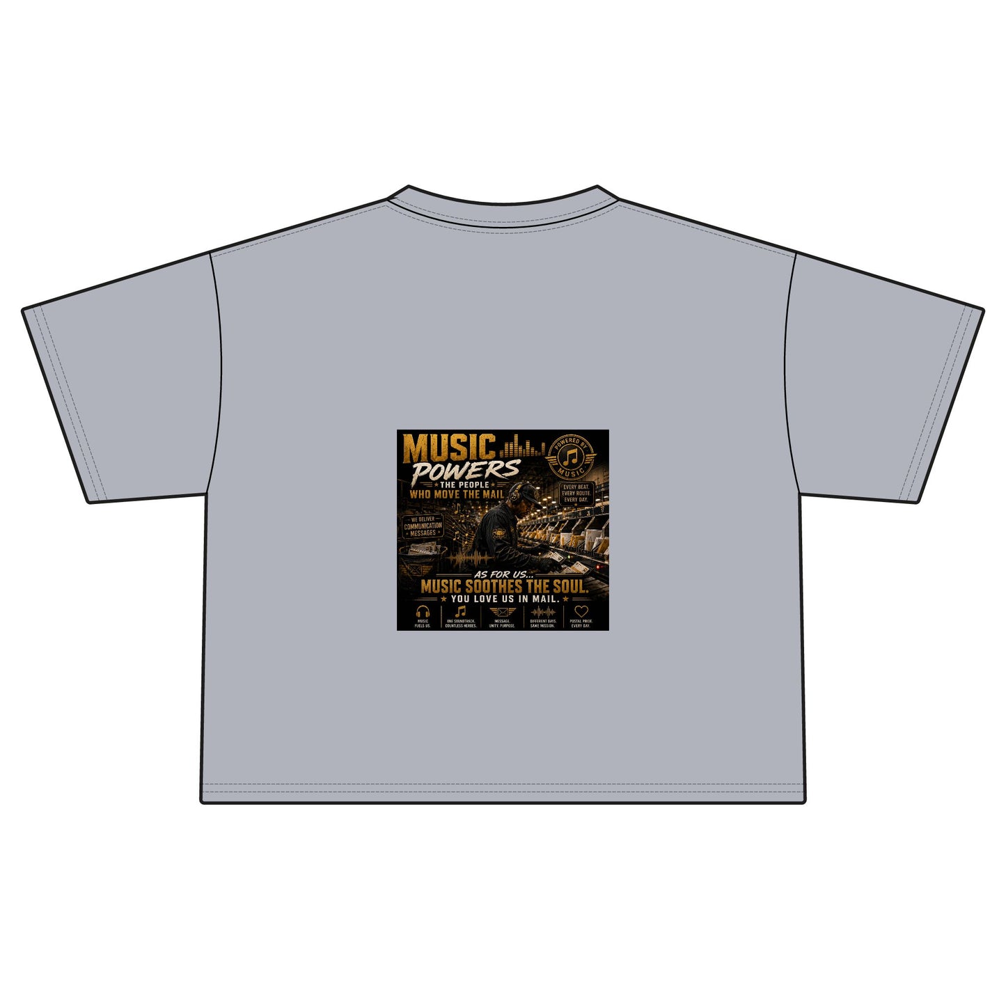 Postal Music — Music Powers the People — Women's Boxy T-Shirt
