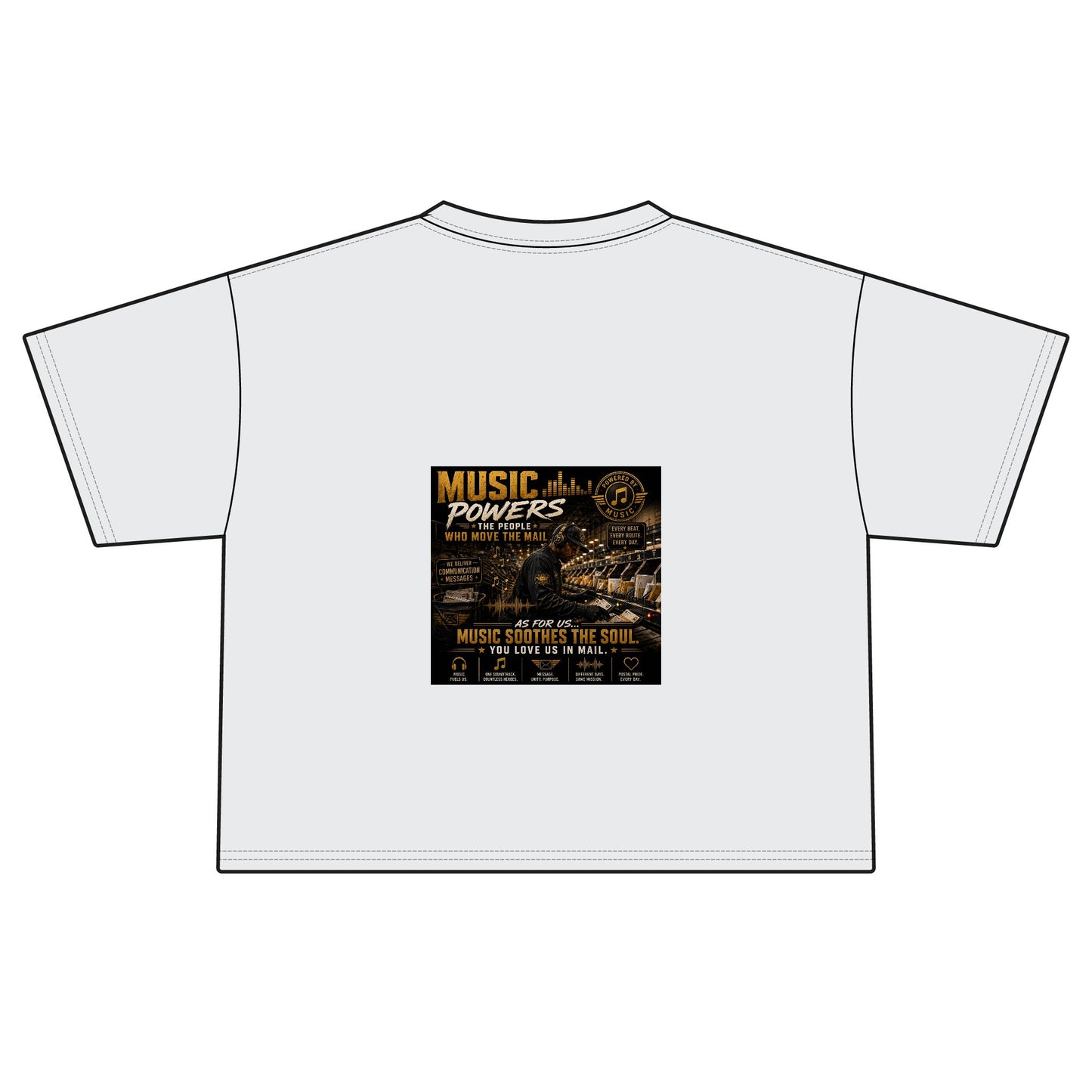 Postal Music — Music Powers the People — Women's Boxy T-Shirt