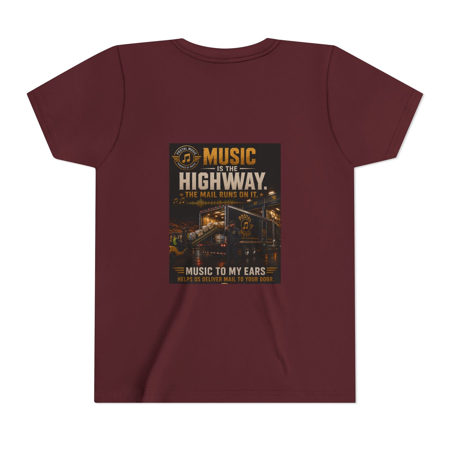 Postal Music — Music Is the Highway — Youth T-Shirt