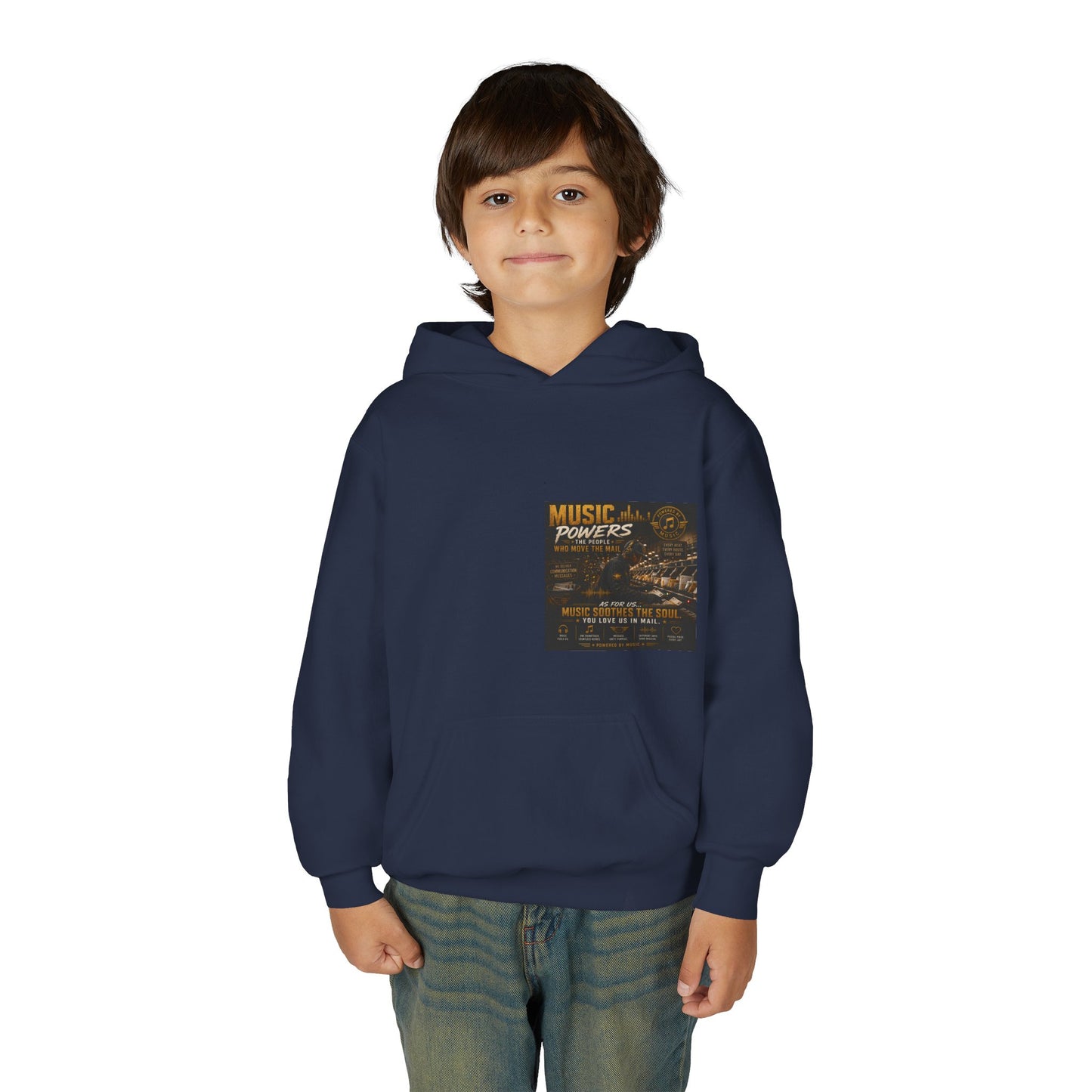 Postal Music — Music Powers the People — Youth Hoodie