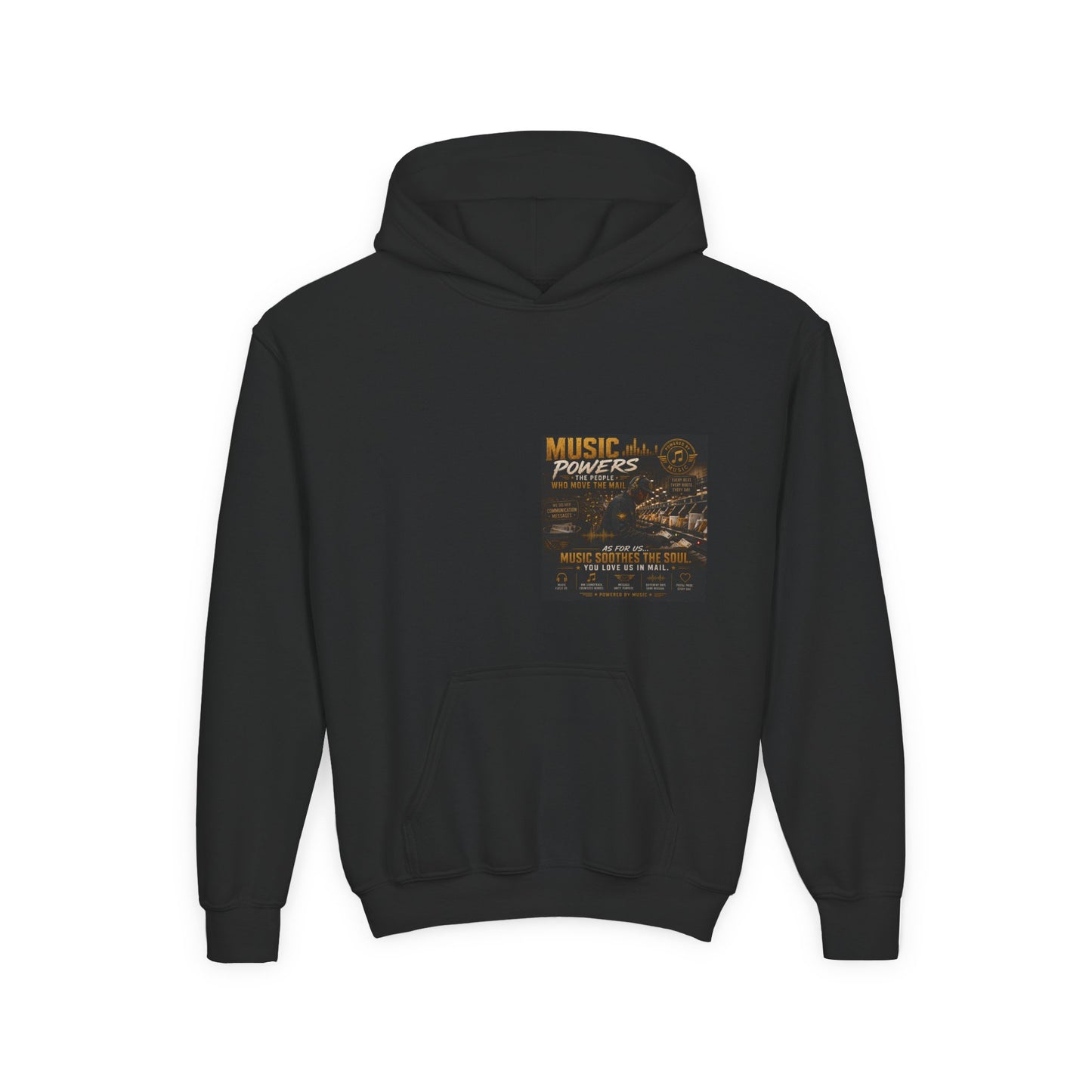Postal Music — Music Powers the People — Youth Hoodie